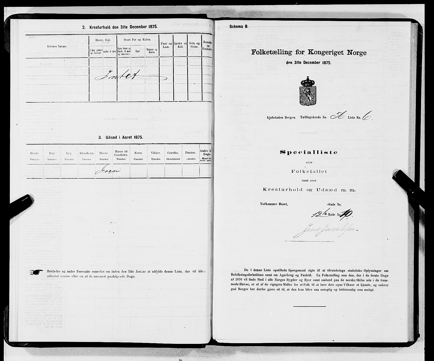 SAB, Folketelling 1875 for 1301 Bergen kjøpstad, 1875, s. 2966