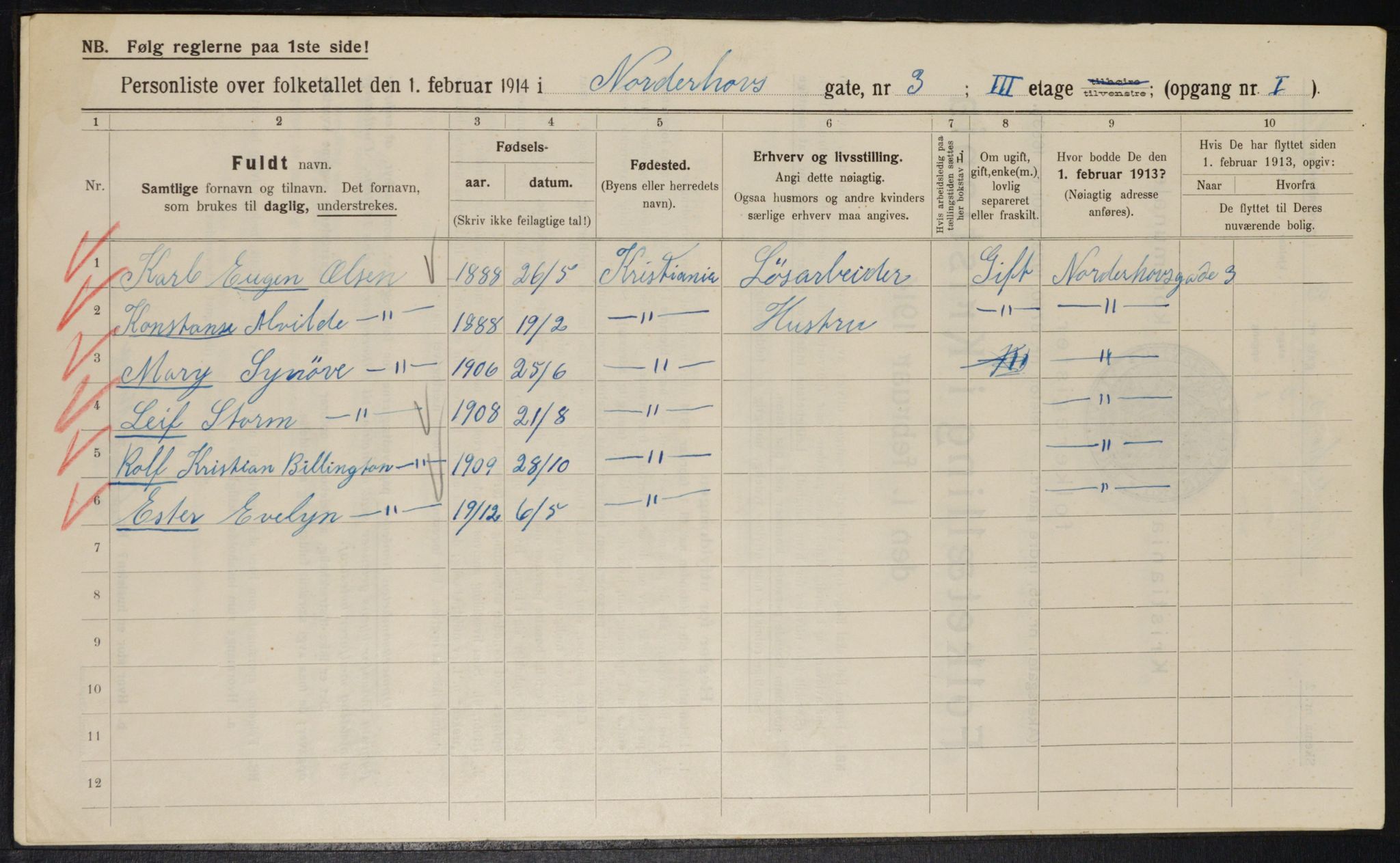 OBA, Kommunal folketelling 1.2.1914 for Kristiania, 1914, s. 72442