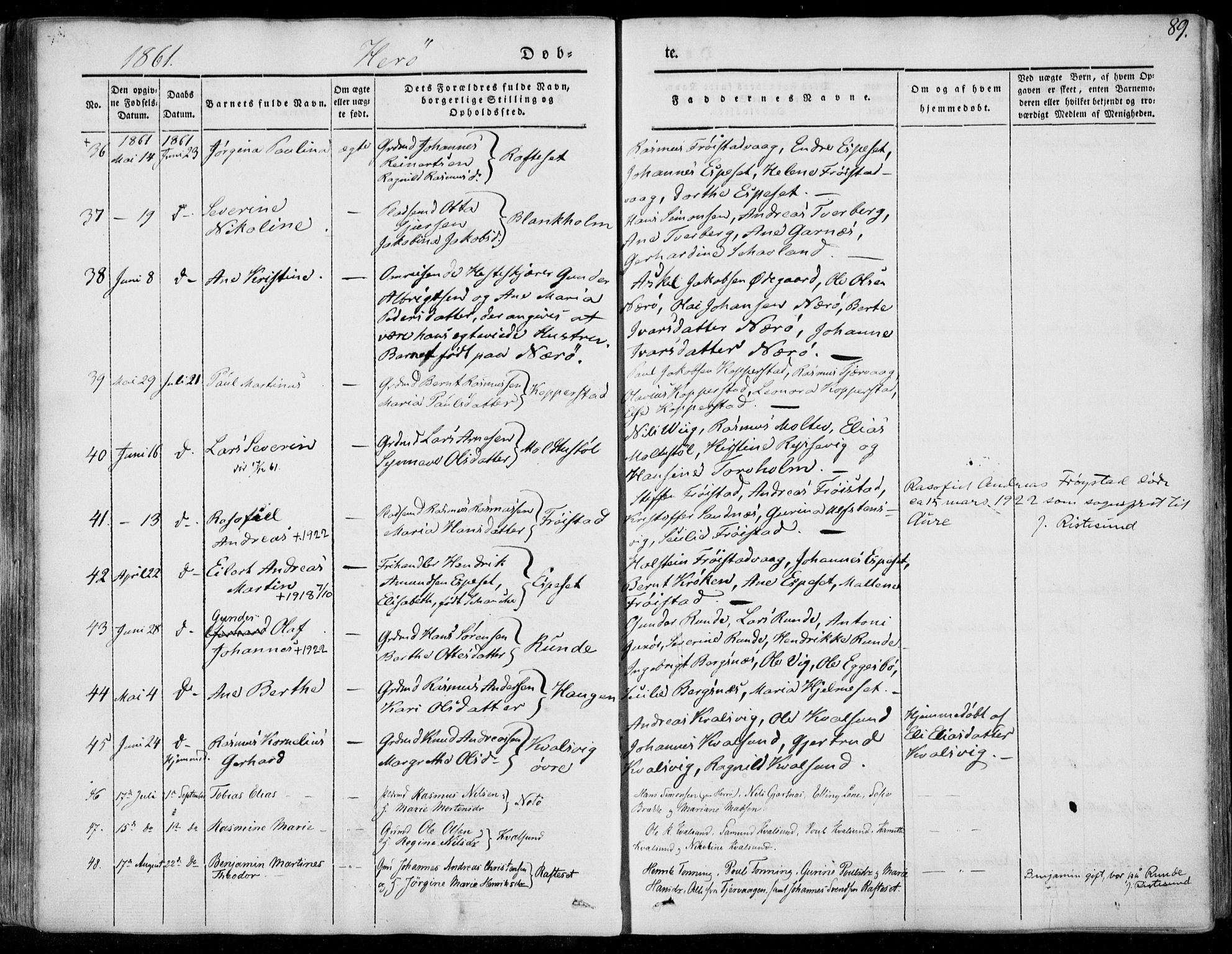 Ministerialprotokoller, klokkerbøker og fødselsregistre - Møre og Romsdal, AV/SAT-A-1454/507/L0070: Ministerialbok nr. 507A05, 1842-1873, s. 89