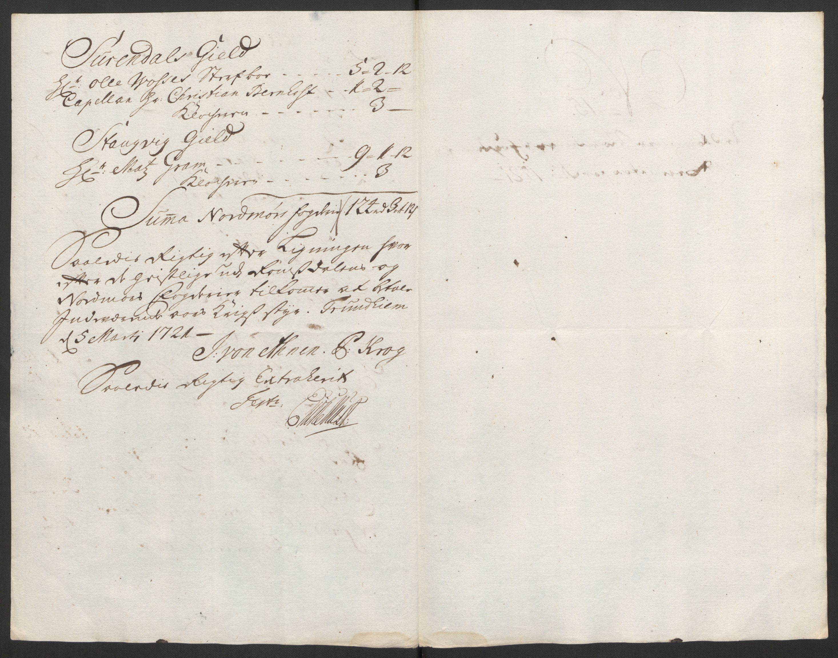 Rentekammeret inntil 1814, Reviderte regnskaper, Fogderegnskap, RA/EA-4092/R56/L3754: Fogderegnskap Nordmøre, 1721, s. 170