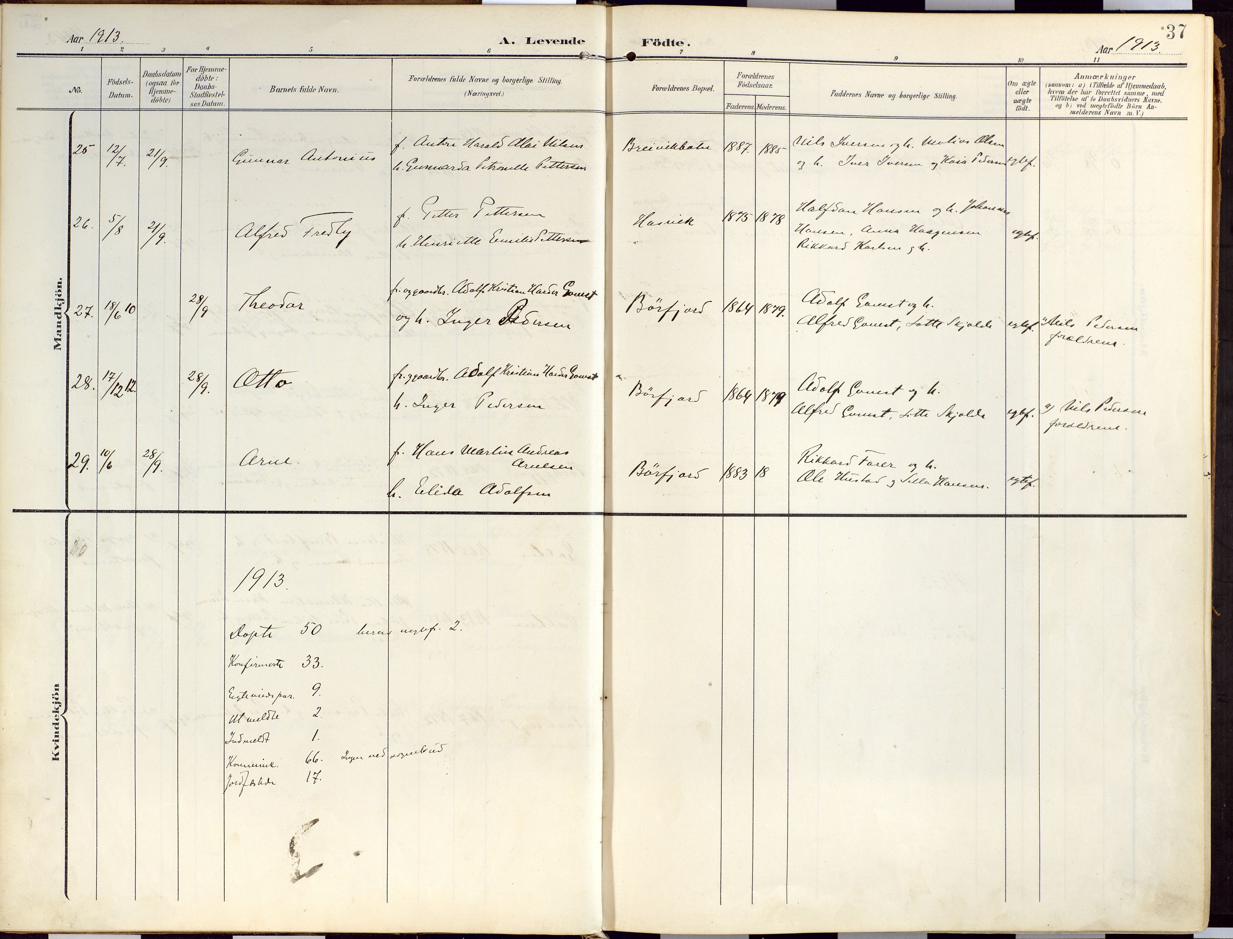 Loppa sokneprestkontor, AV/SATØ-S-1339/H/Ha/L0010kirke: Ministerialbok nr. 10, 1907-1922, s. 37