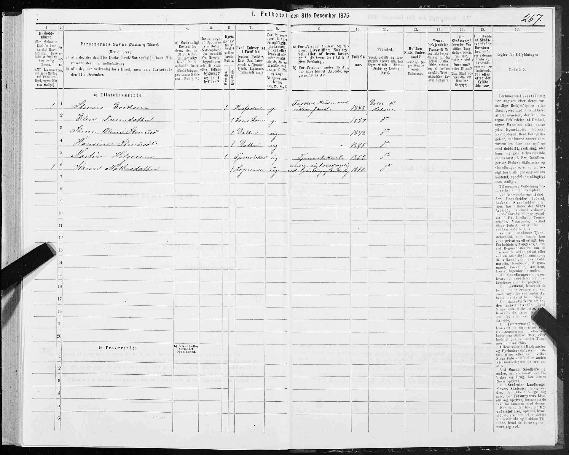 SAT, Folketelling 1875 for 1617P Hitra prestegjeld, 1875, s. 7267