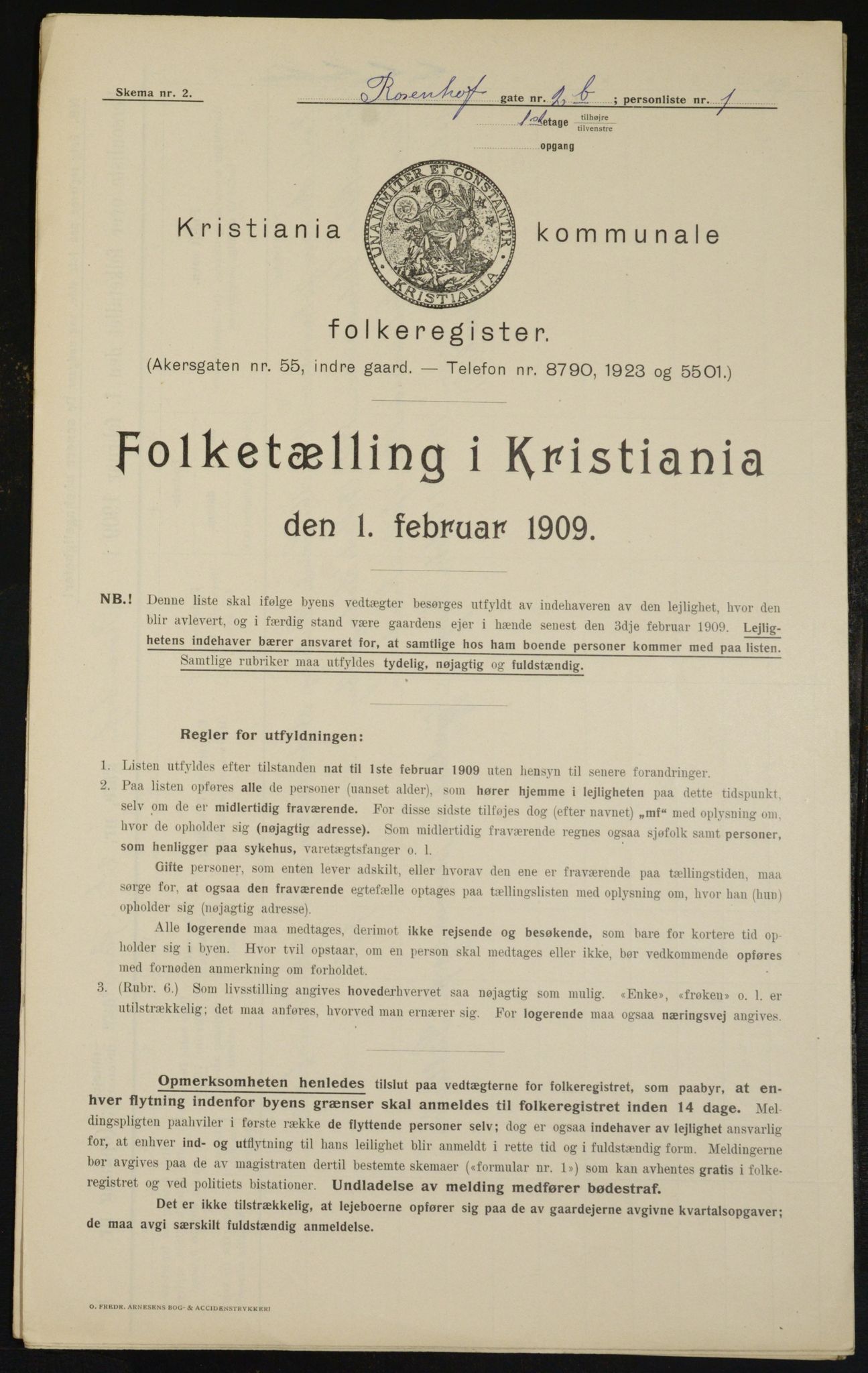 OBA, Kommunal folketelling 1.2.1909 for Kristiania kjøpstad, 1909, s. 75868