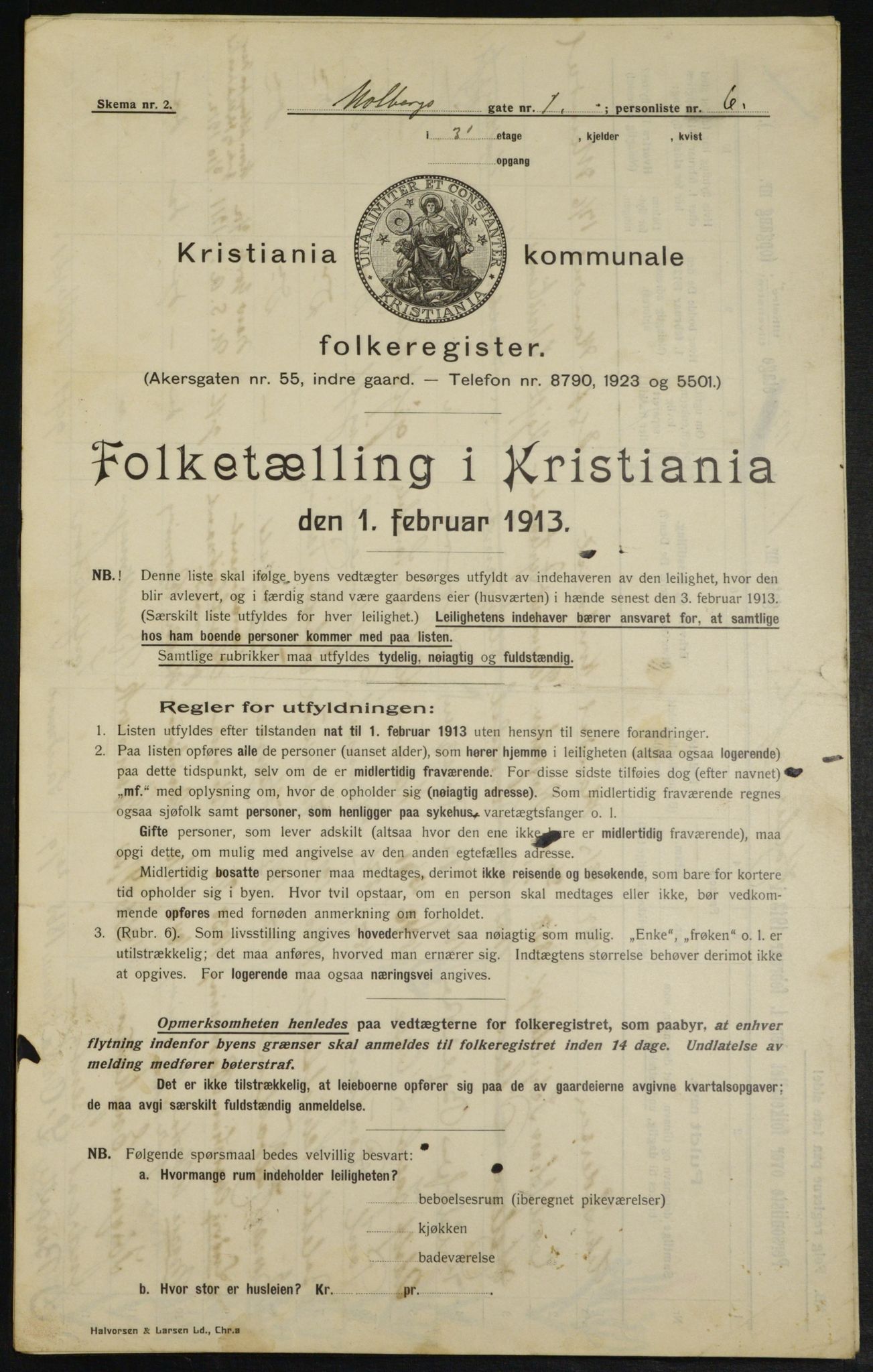 OBA, Kommunal folketelling 1.2.1913 for Kristiania, 1913, s. 40352