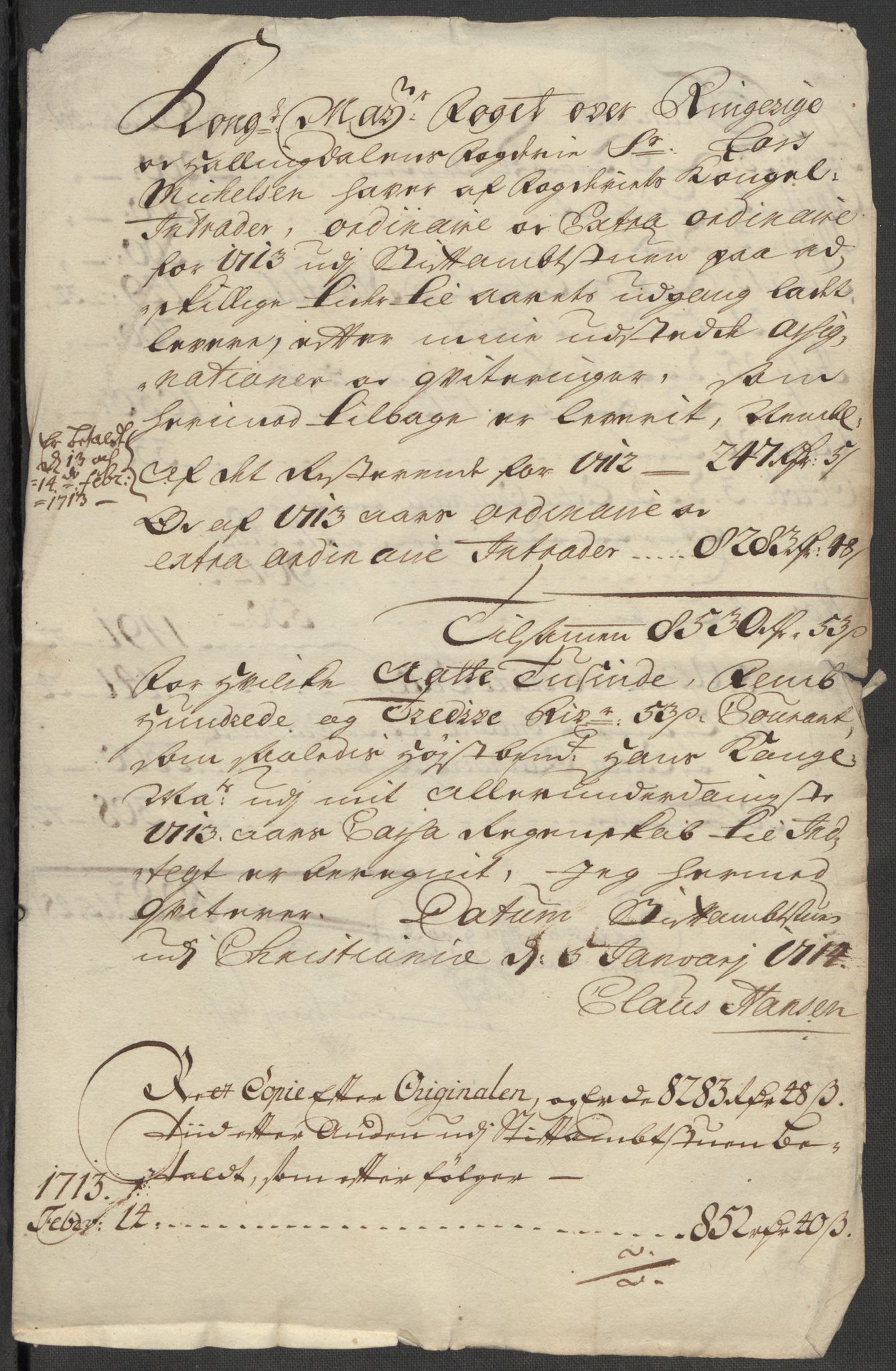 Rentekammeret inntil 1814, Reviderte regnskaper, Fogderegnskap, AV/RA-EA-4092/R23/L1471: Fogderegnskap Ringerike og Hallingdal, 1713-1714, s. 331