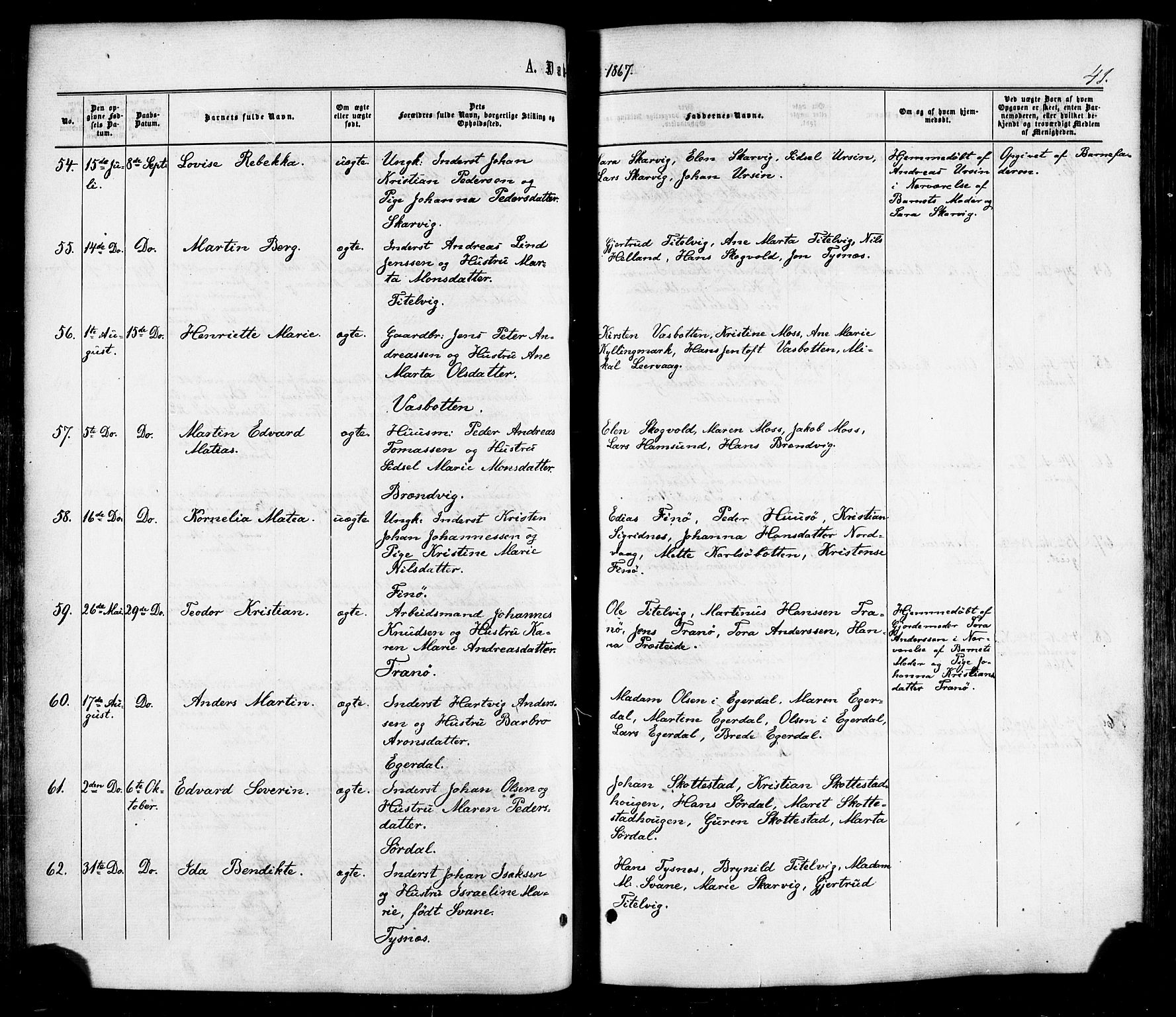 Ministerialprotokoller, klokkerbøker og fødselsregistre - Nordland, AV/SAT-A-1459/859/L0845: Ministerialbok nr. 859A05, 1863-1877, s. 41