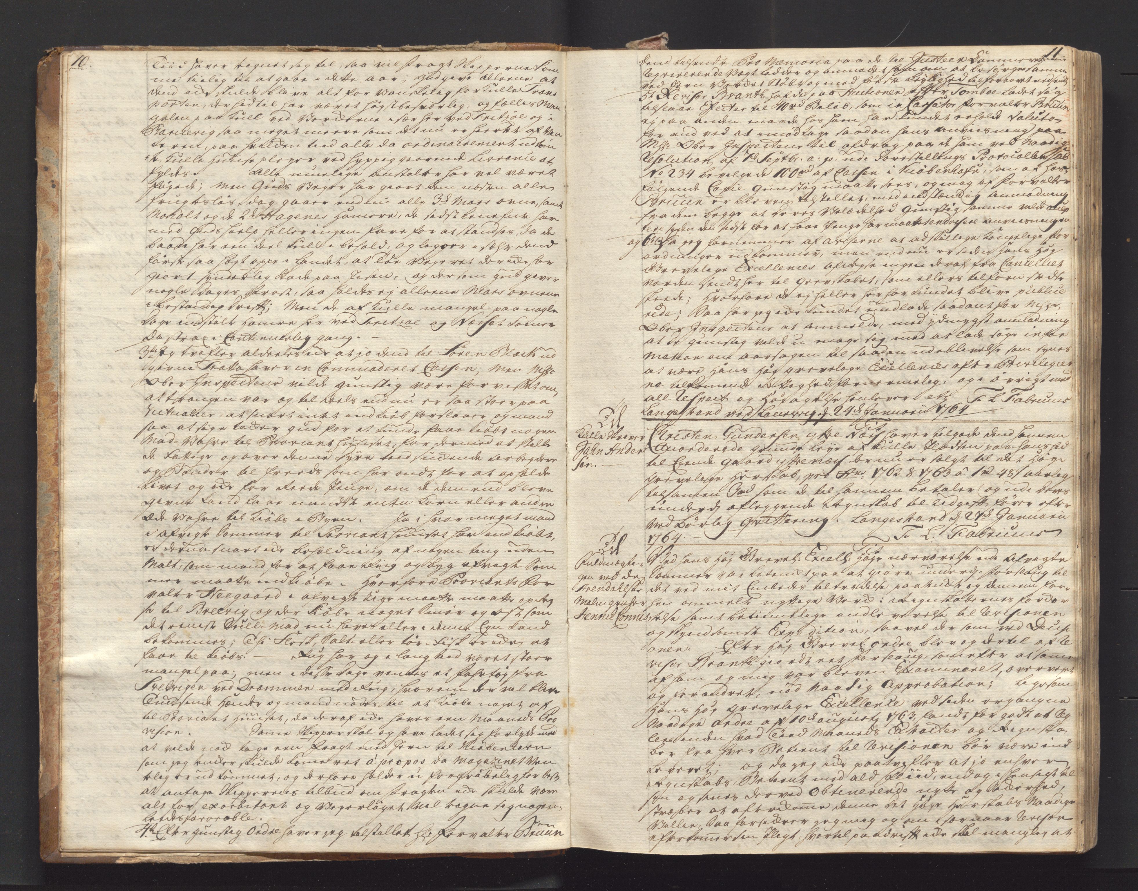 Larvik grevskap, AV/SAKO-A-1056/B/Ba/Baa/L0044: Kopibok, 1764-1765