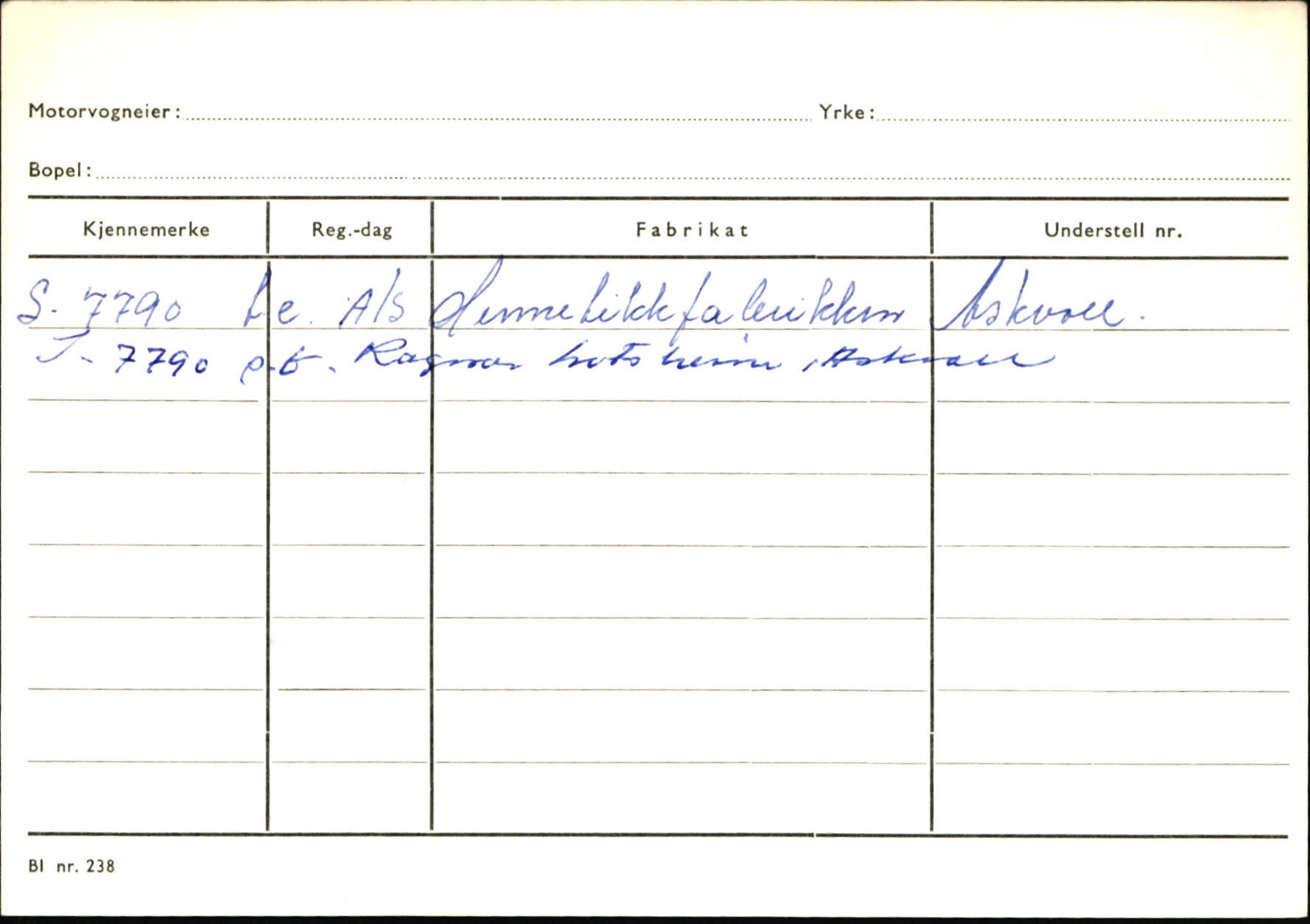 Statens vegvesen, Sogn og Fjordane vegkontor, SAB/A-5301/4/F/L0132: Eigarregister Askvoll A-Å. Balestrand A-Å, 1945-1975, s. 1160