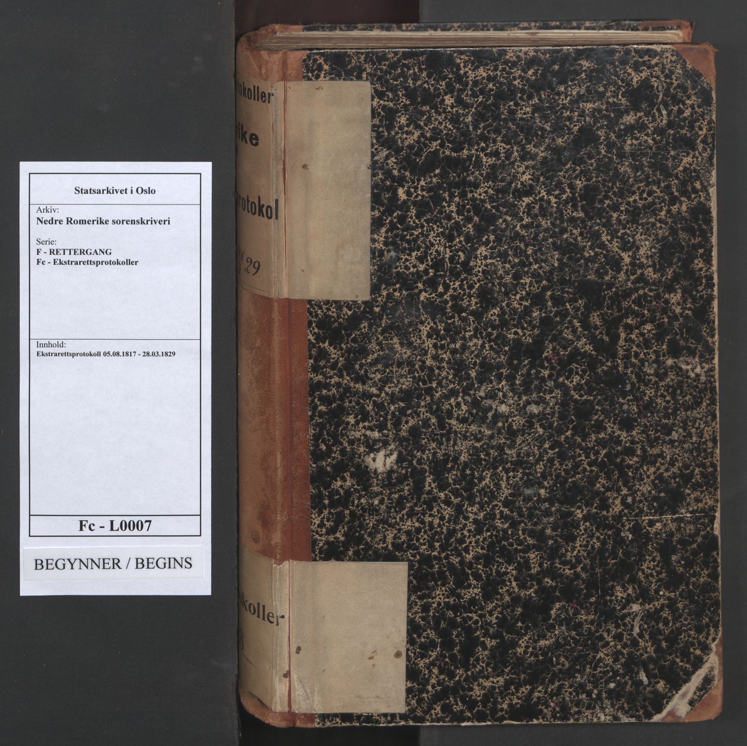 Nedre Romerike sorenskriveri, AV/SAO-A-10469/F/Fc/L0007: Ekstrarettsprotokoll, 1817-1829