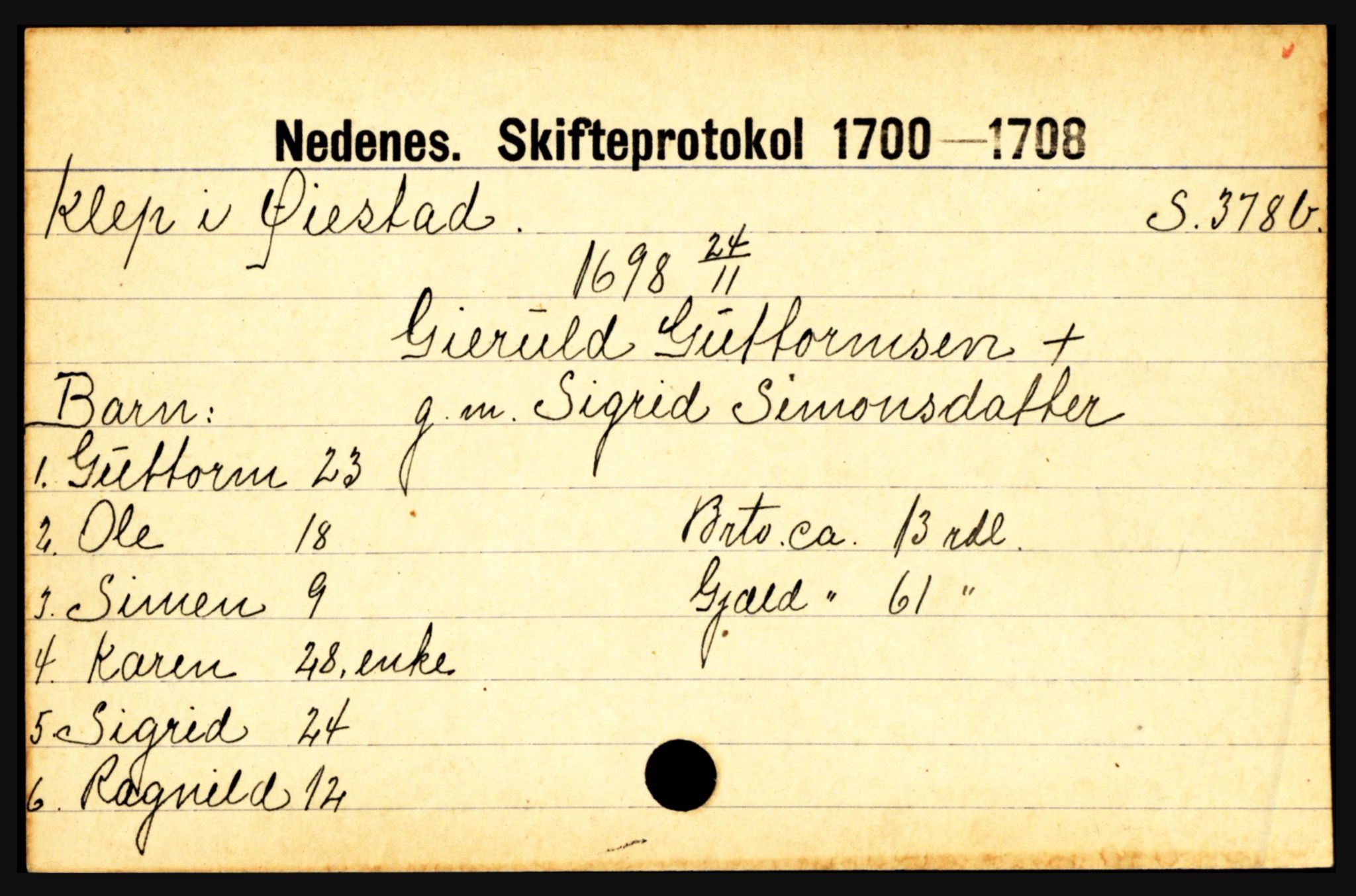 Nedenes sorenskriveri før 1824, AV/SAK-1221-0007/H, s. 14851