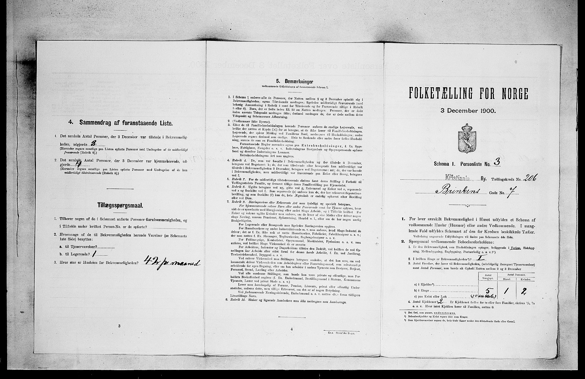 SAO, Folketelling 1900 for 0301 Kristiania kjøpstad, 1900, s. 8106