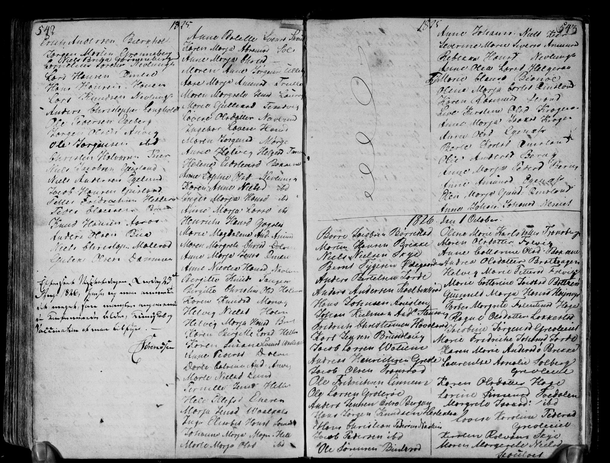 Brunlanes kirkebøker, AV/SAKO-A-342/F/Fa/L0002: Ministerialbok nr. I 2, 1802-1834, s. 542-543