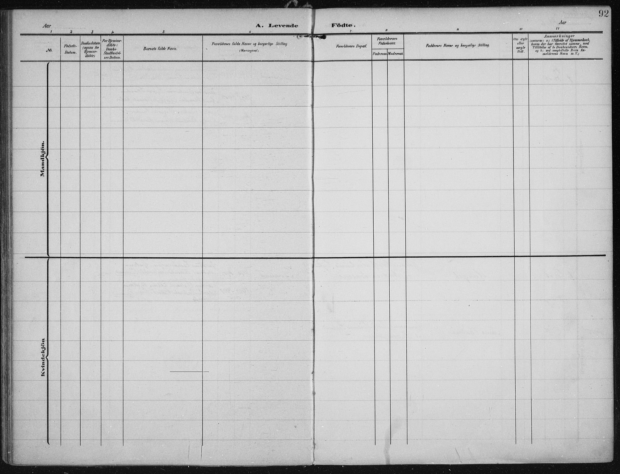 Eigersund sokneprestkontor, AV/SAST-A-101807/001/30/30BA/L0022: Ministerialbok nr. A 21, 1905-1928, s. 92