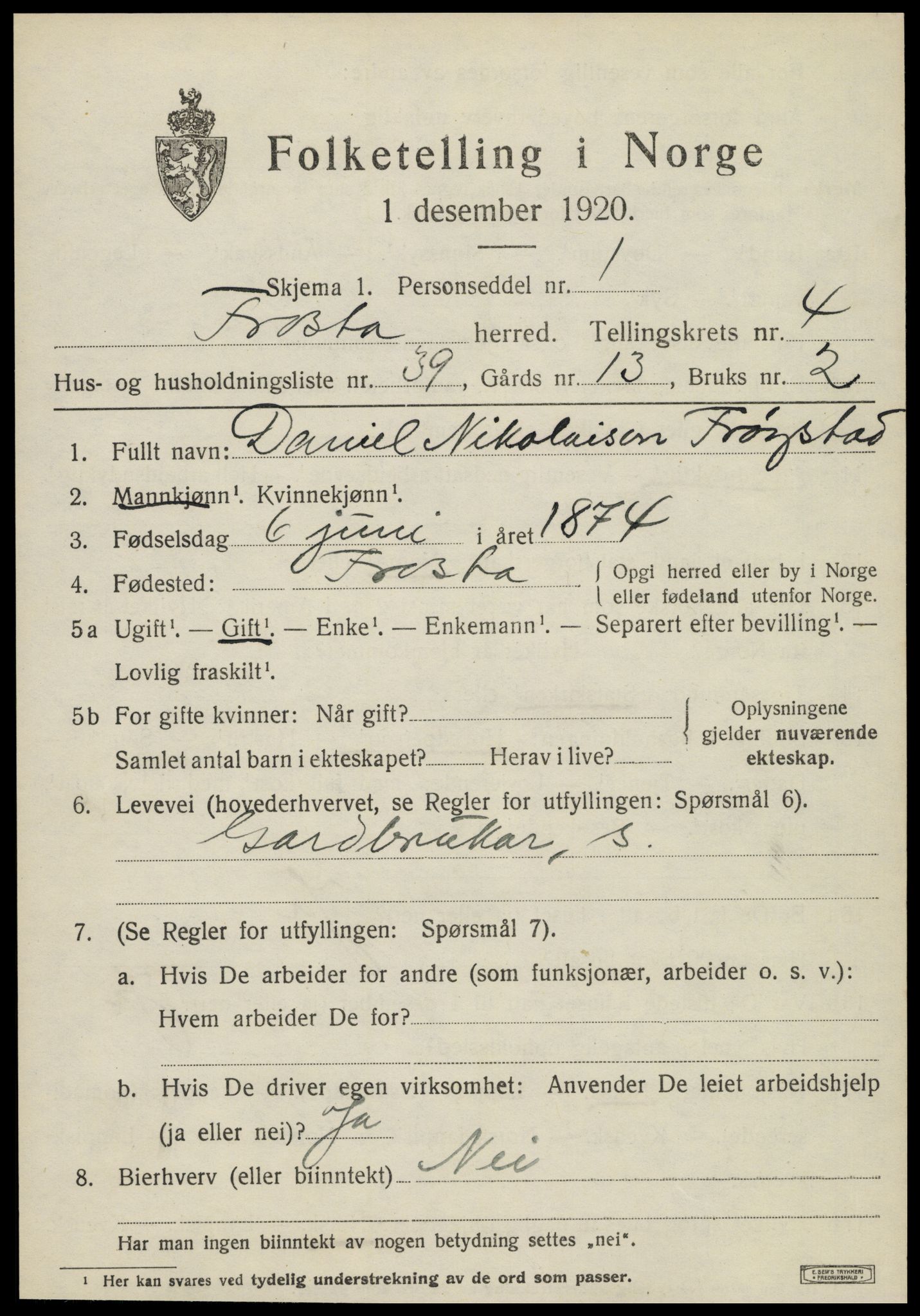 SAT, Folketelling 1920 for 1717 Frosta herred, 1920, s. 5174