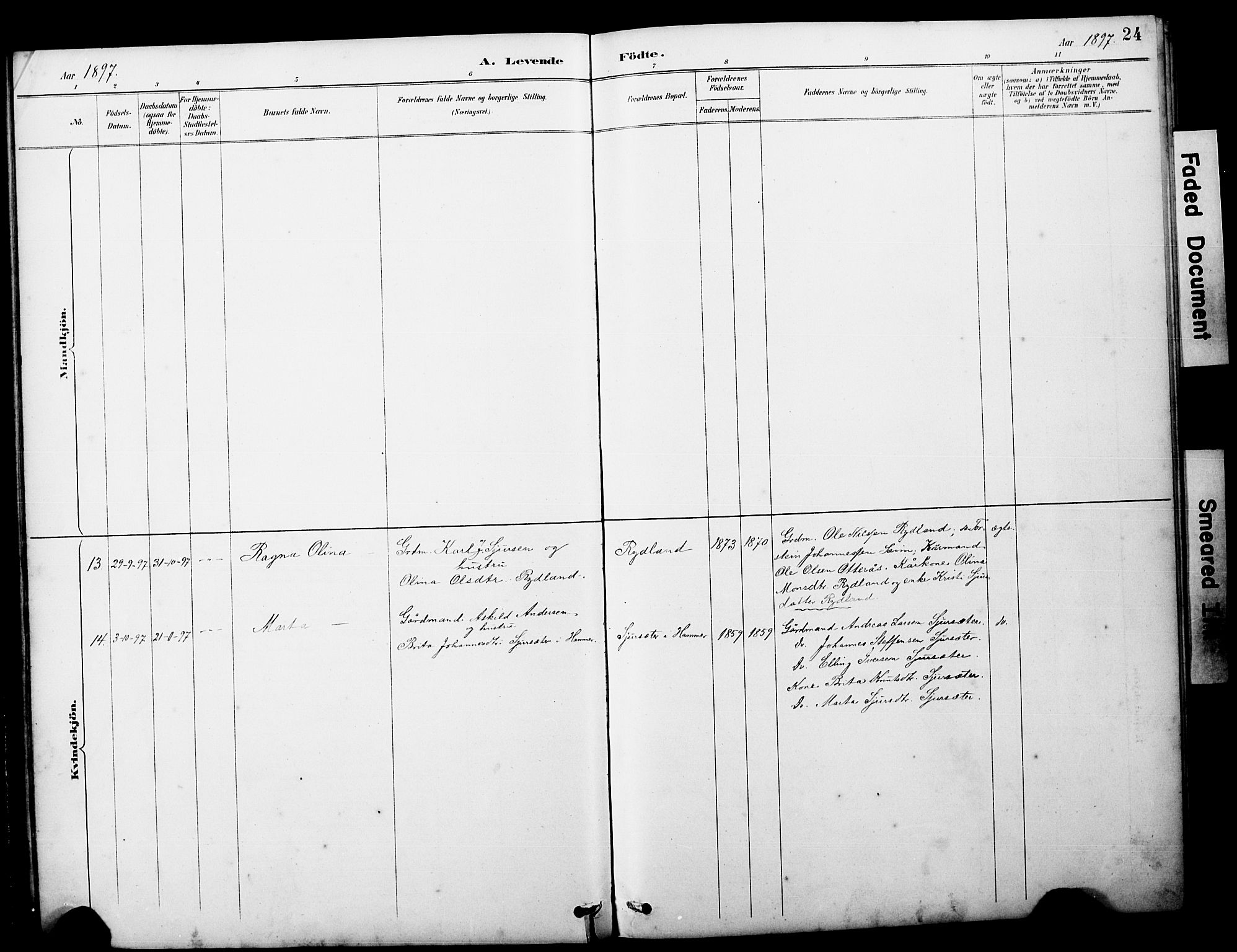 Alversund Sokneprestembete, AV/SAB-A-73901/H/Ha/Hab: Klokkerbok nr. D 3, 1890-1908, s. 24