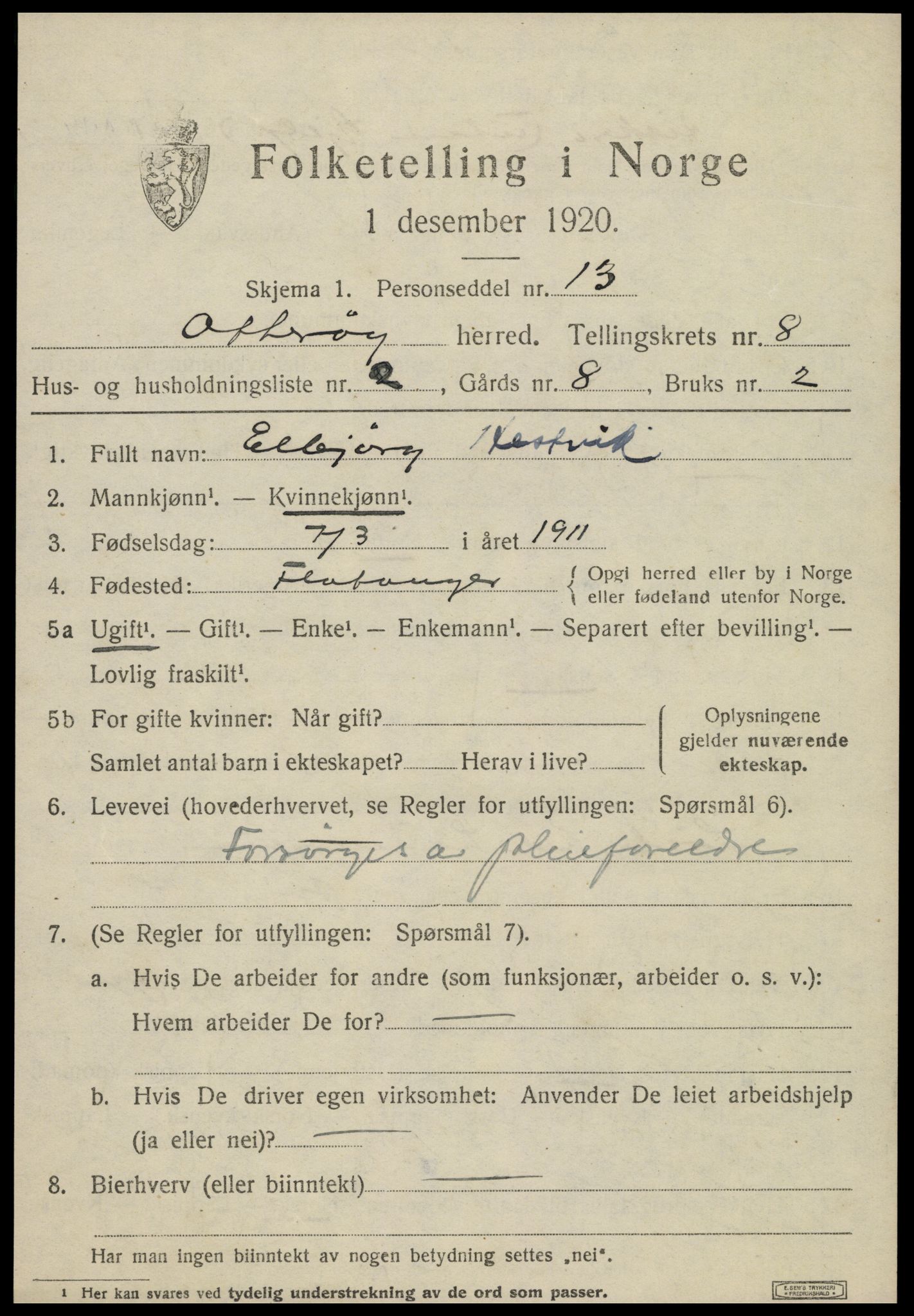 SAT, Folketelling 1920 for 1747 Otterøy herred, 1920, s. 2961