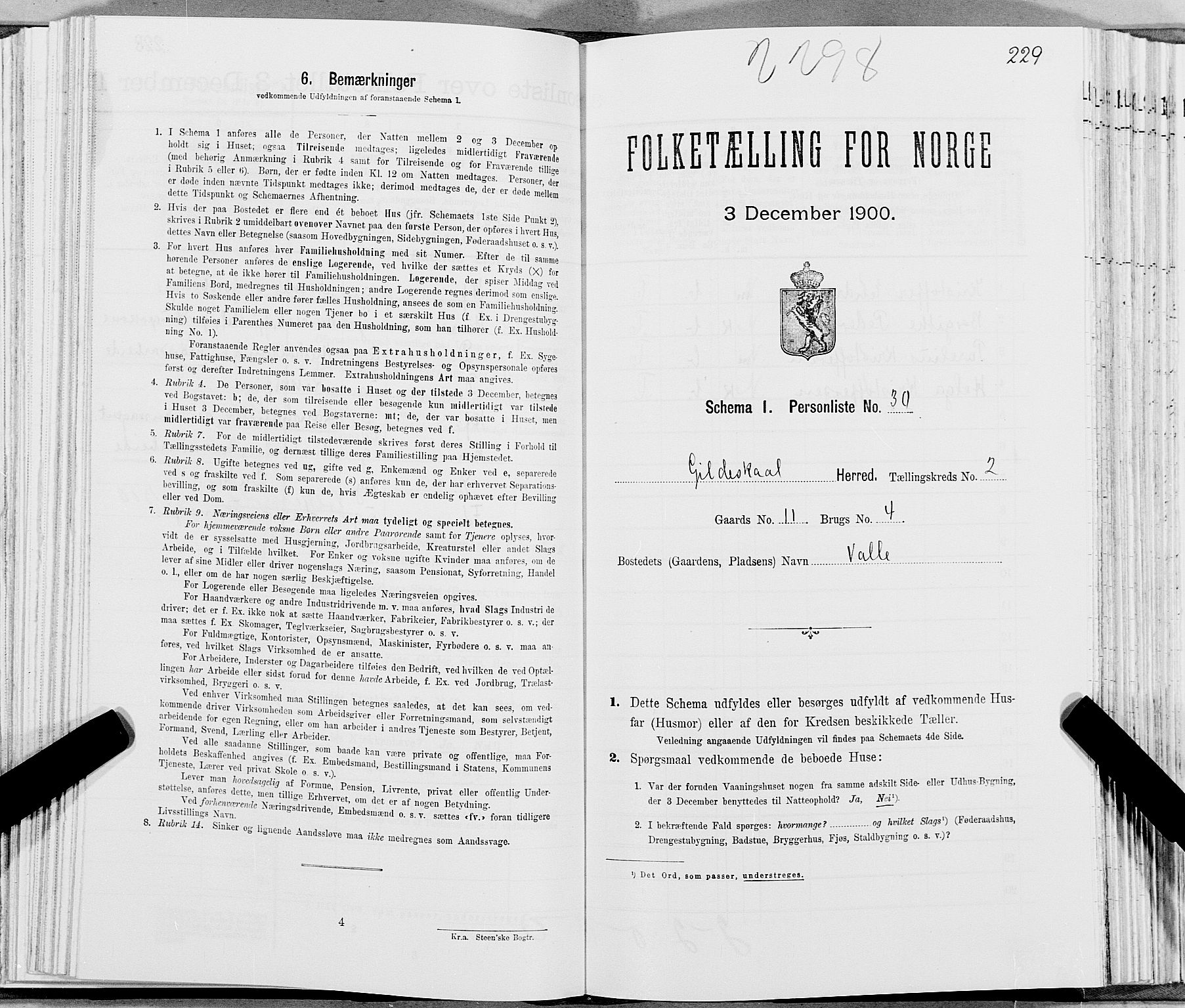 SAT, Folketelling 1900 for 1838 Gildeskål herred, 1900, s. 272