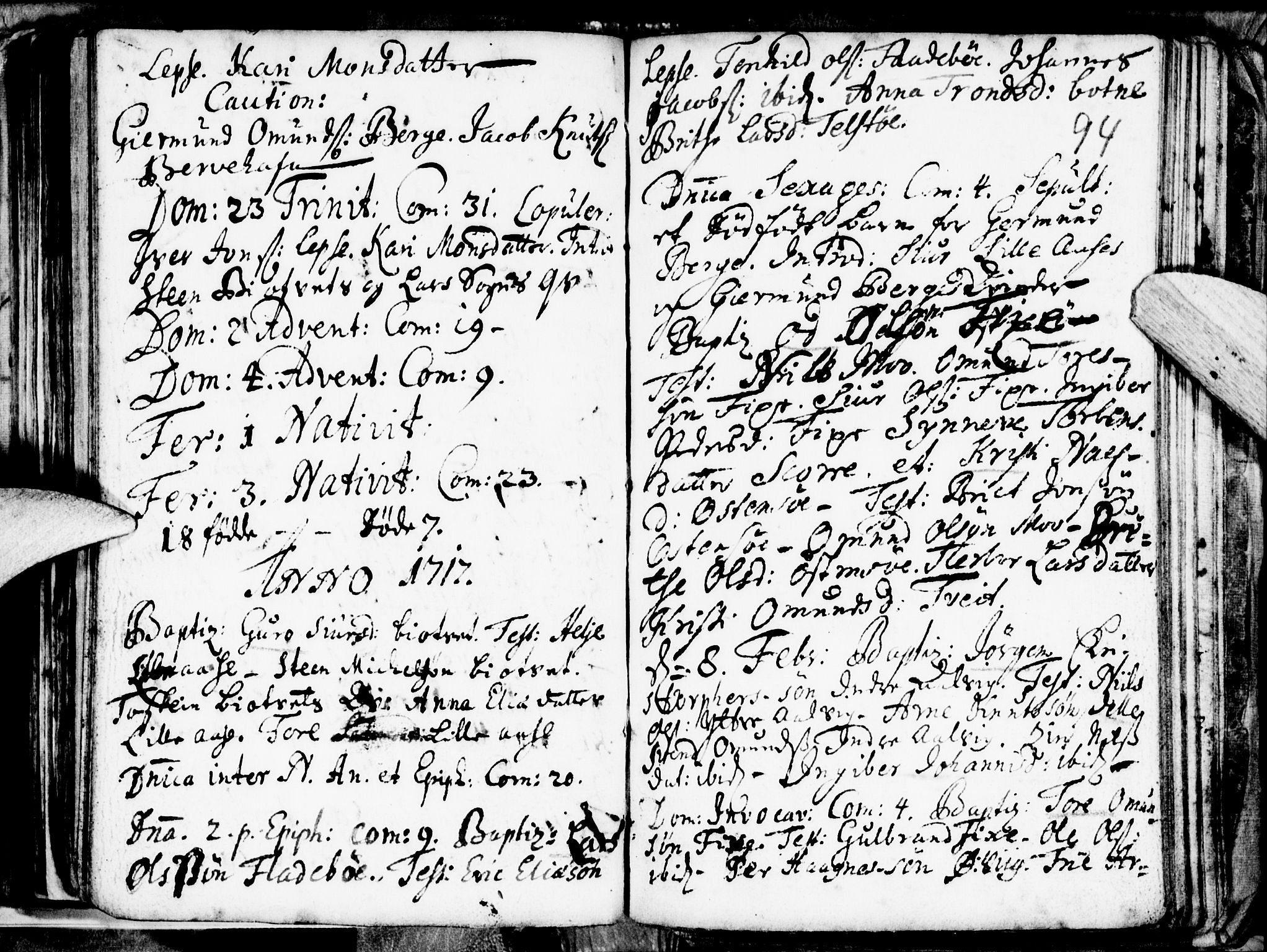 Kvam sokneprestembete, SAB/A-76201/H/Haa: Ministerialbok nr. A 1, 1690-1741, s. 94