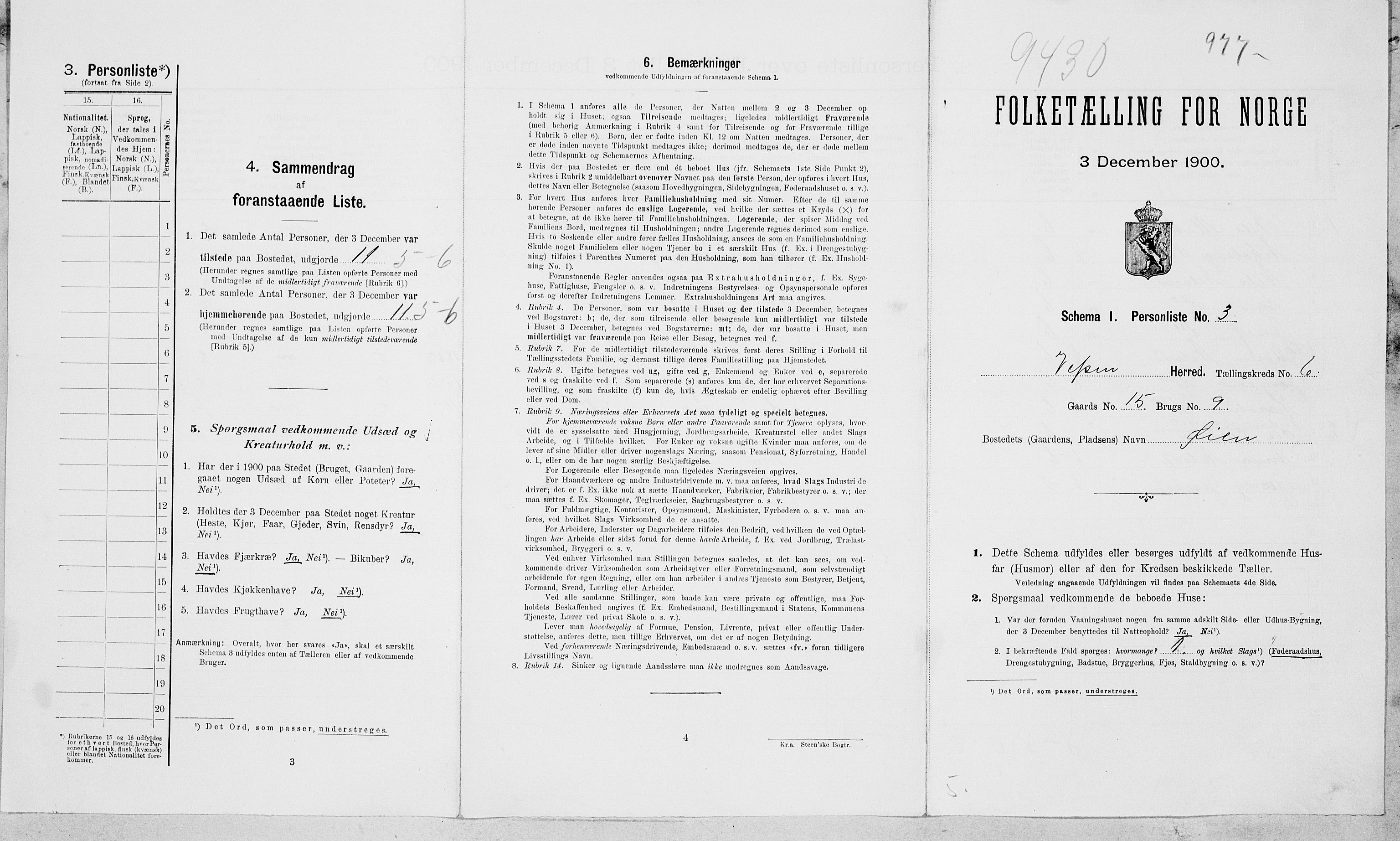 SAT, Folketelling 1900 for 1824 Vefsn herred, 1900, s. 410