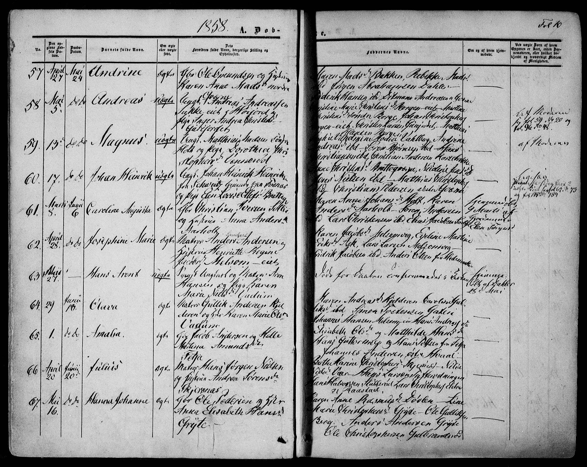 Stokke kirkebøker, AV/SAKO-A-320/F/Fa/L0008: Ministerialbok nr. I 8, 1858-1871, s. 10