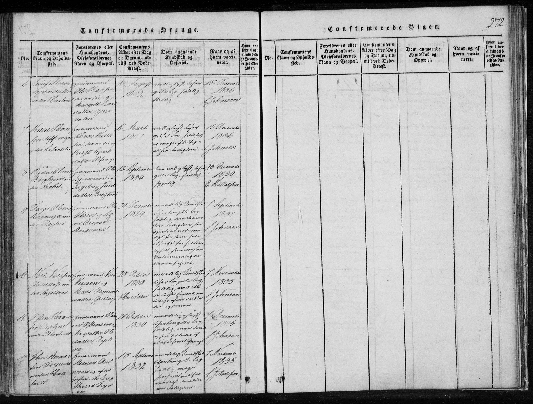 Lårdal kirkebøker, SAKO/A-284/F/Fa/L0005: Ministerialbok nr. I 5, 1815-1860, s. 272