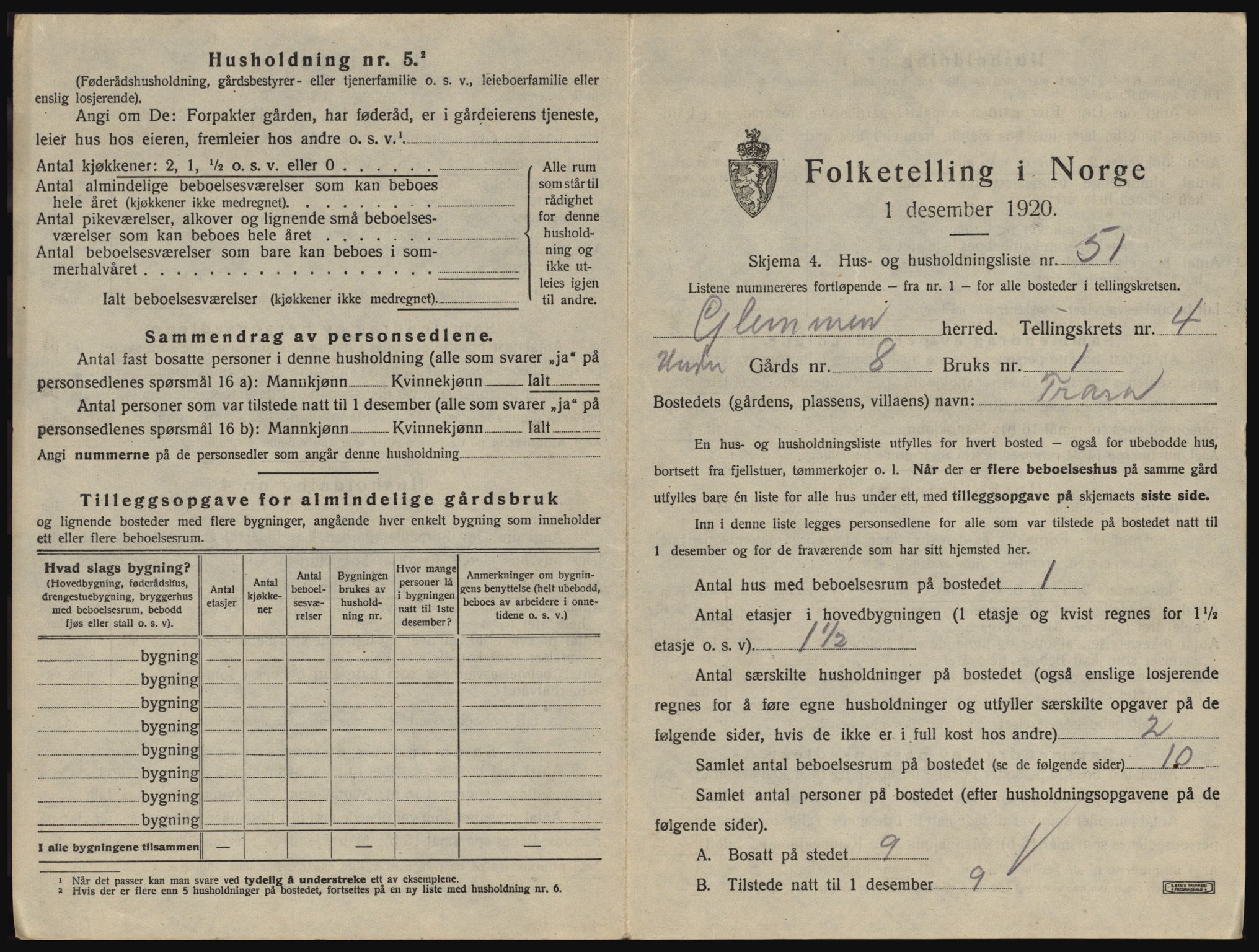 SAO, Folketelling 1920 for 0132 Glemmen herred, 1920, s. 1289