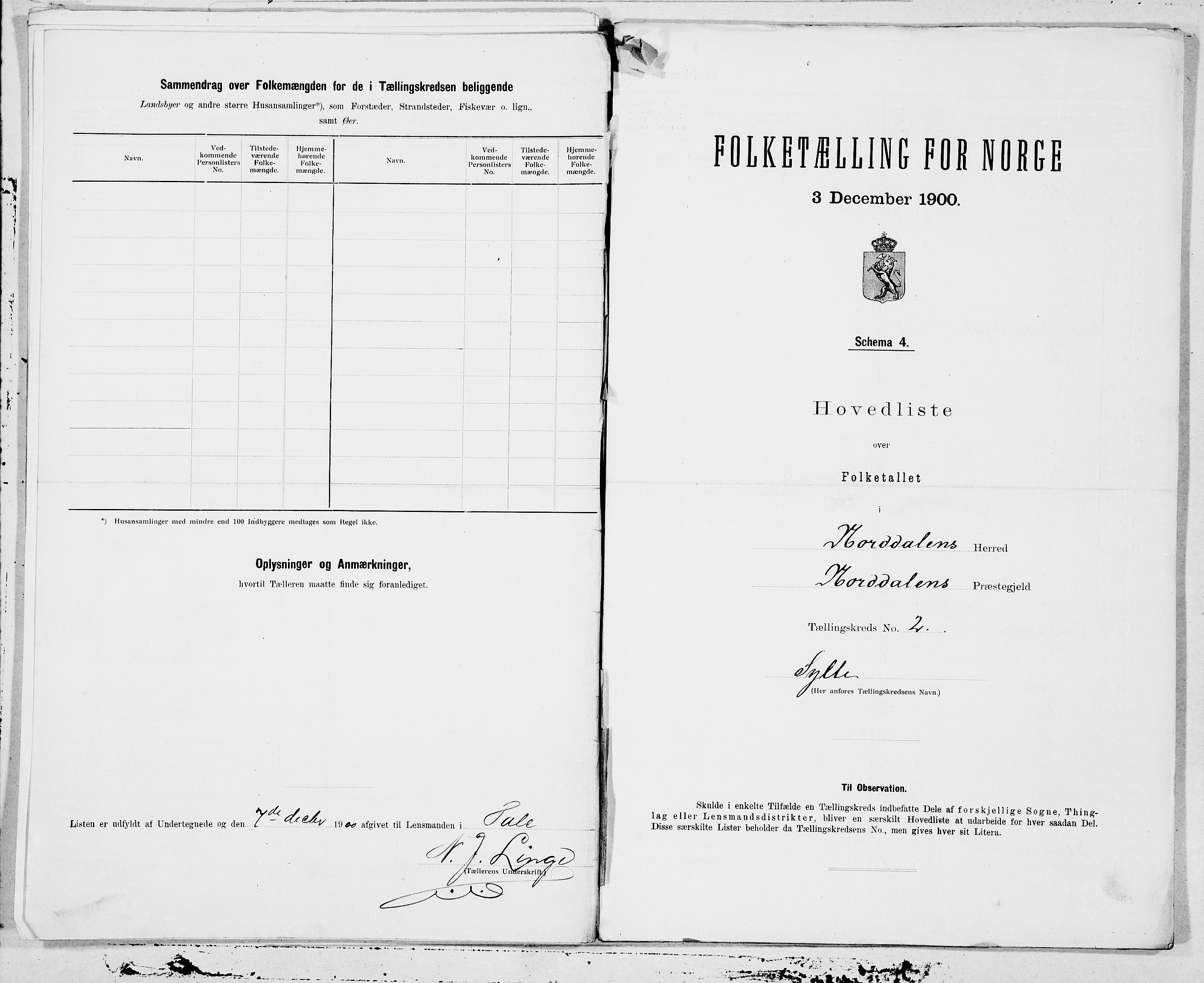 SAT, Folketelling 1900 for 1524 Norddal herred, 1900, s. 4