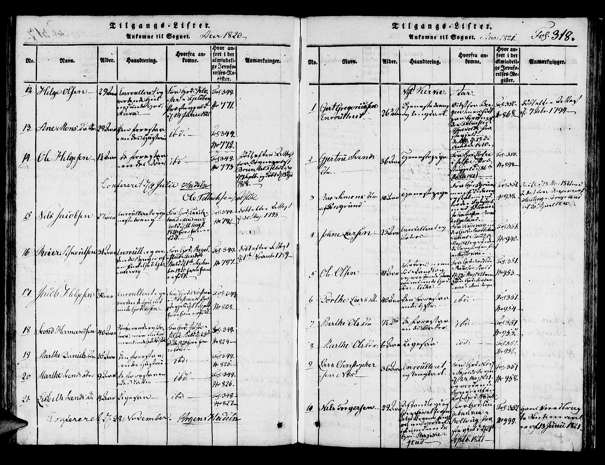 Avaldsnes sokneprestkontor, AV/SAST-A -101851/H/Ha/Haa/L0004: Ministerialbok nr. A 4, 1816-1825, s. 318