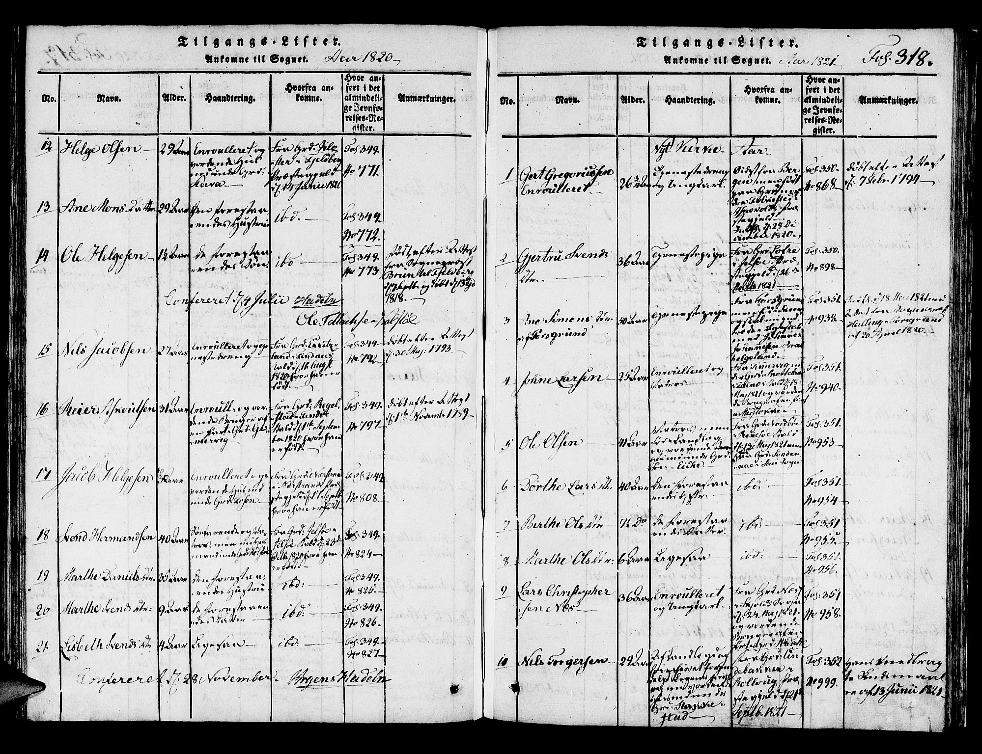 Avaldsnes sokneprestkontor, SAST/A -101851/H/Ha/Haa/L0004: Ministerialbok nr. A 4, 1816-1825, s. 318