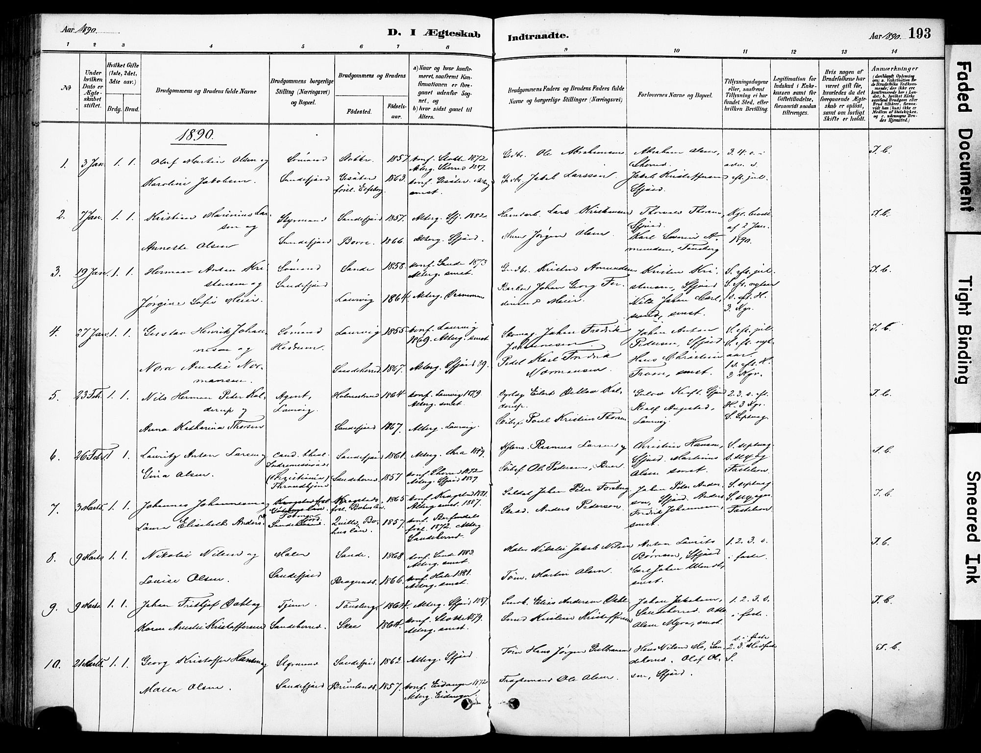 Sandefjord kirkebøker, AV/SAKO-A-315/F/Fa/L0002: Ministerialbok nr. 2, 1880-1894, s. 193