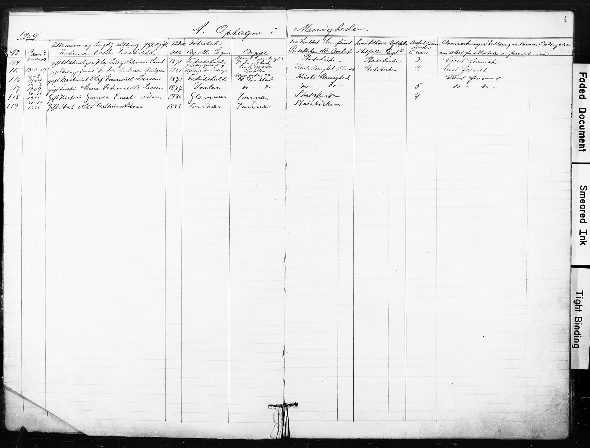 Kristi menighet Fredrikstad , AV/SAO-PAO-0231/A/L0002: Dissenterprotokoll nr. 2, 1904-1932, s. 4