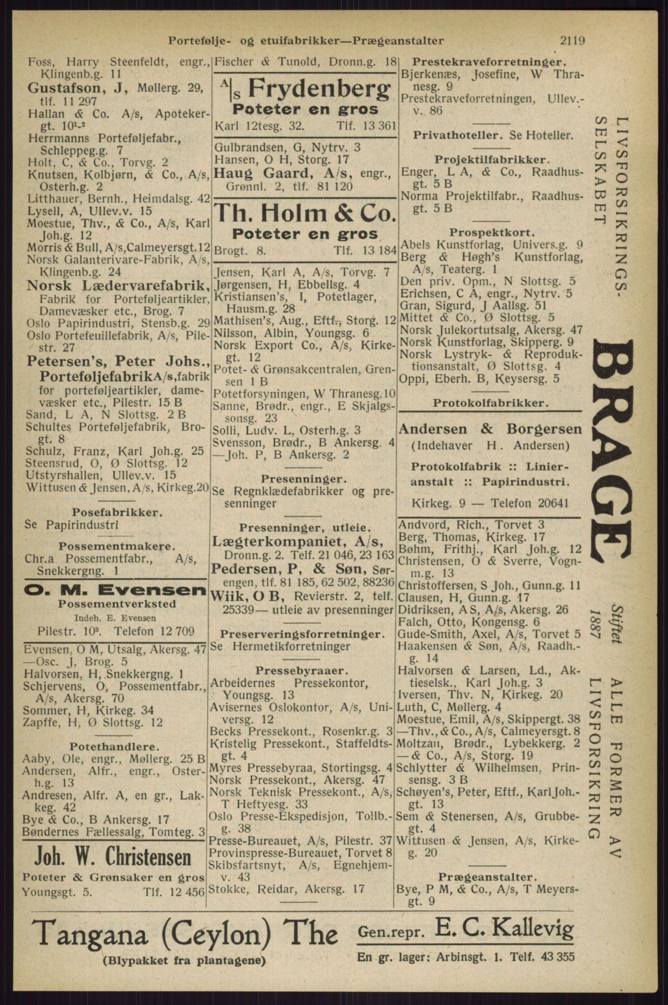 Kristiania/Oslo adressebok, PUBL/-, 1927, s. 2119