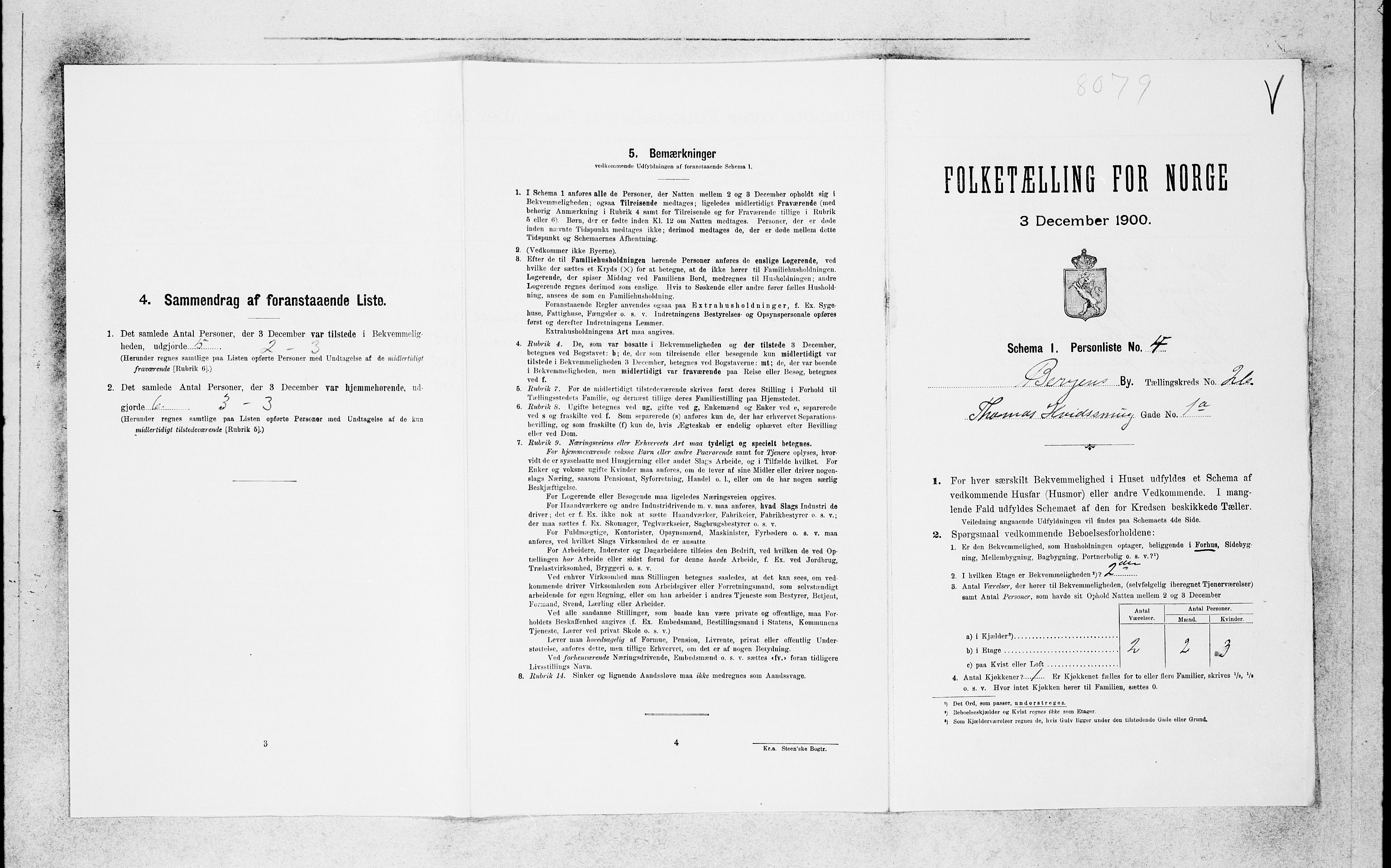 SAB, Folketelling 1900 for 1301 Bergen kjøpstad, 1900, s. 5474
