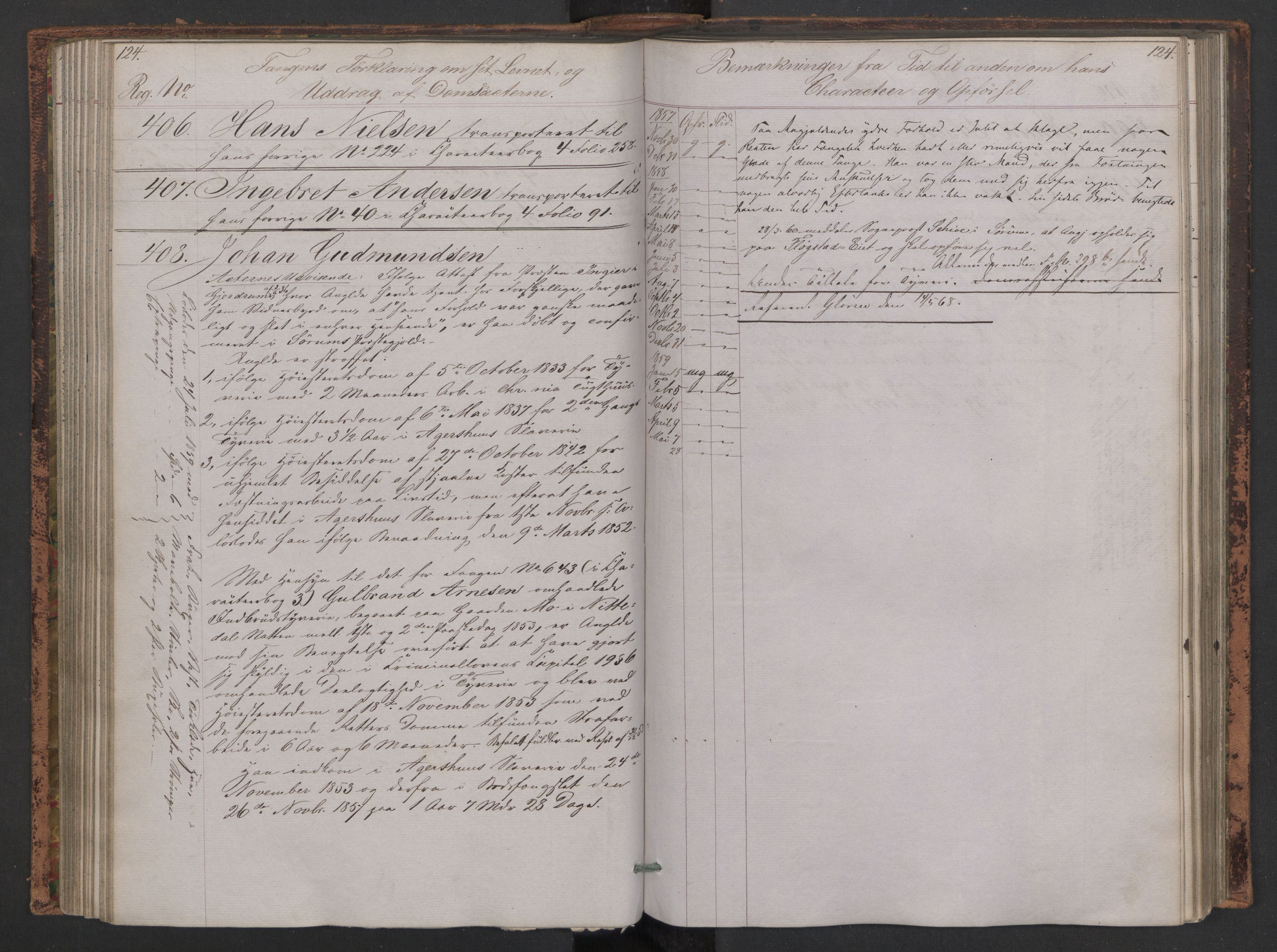 Botsfengslet, AV/RA-S-1539/D/Db/Dbb/L0005: 272b - 613b, 1857-1858, s. 124