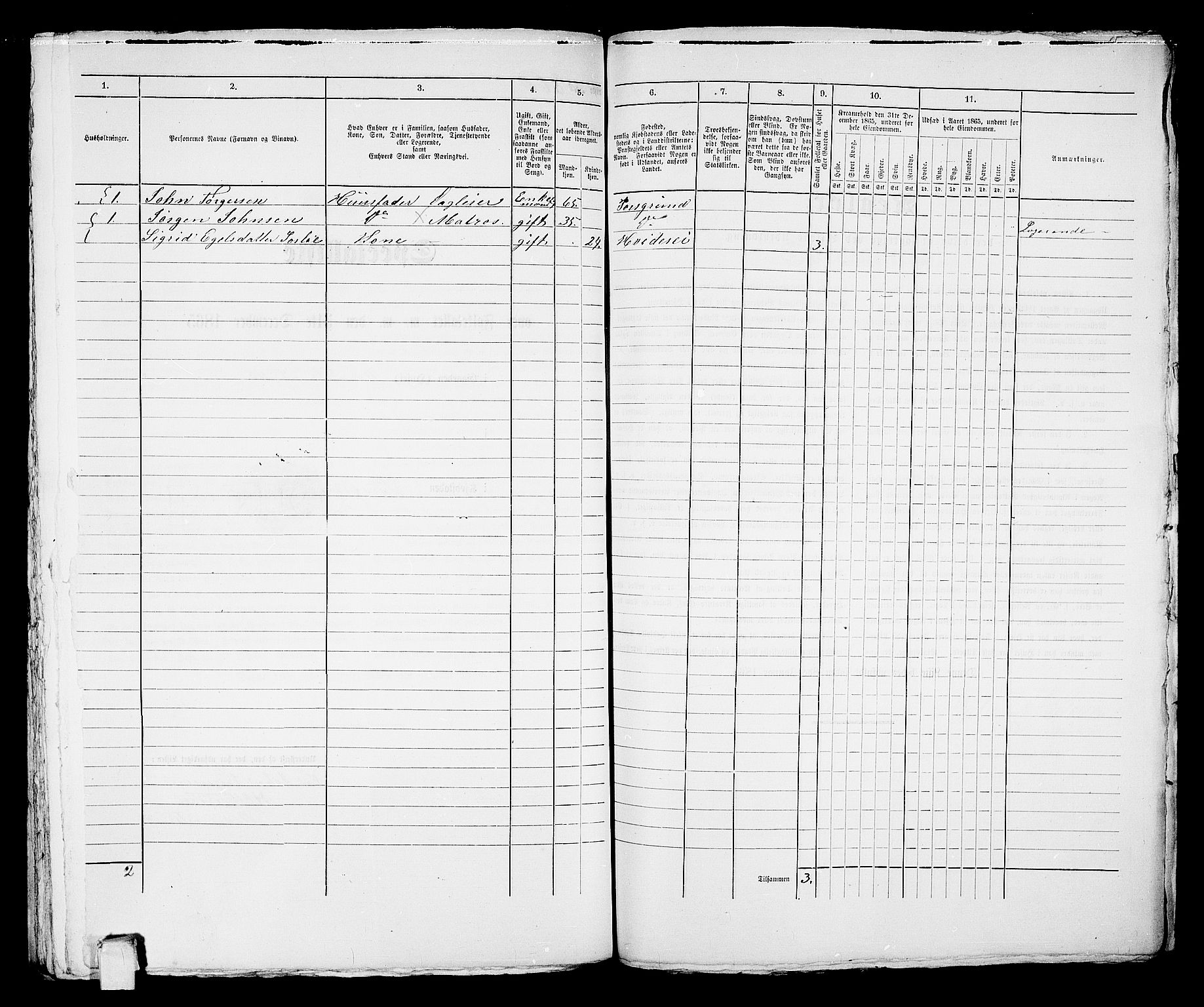 RA, Folketelling 1865 for 0805P Porsgrunn prestegjeld, 1865, s. 738