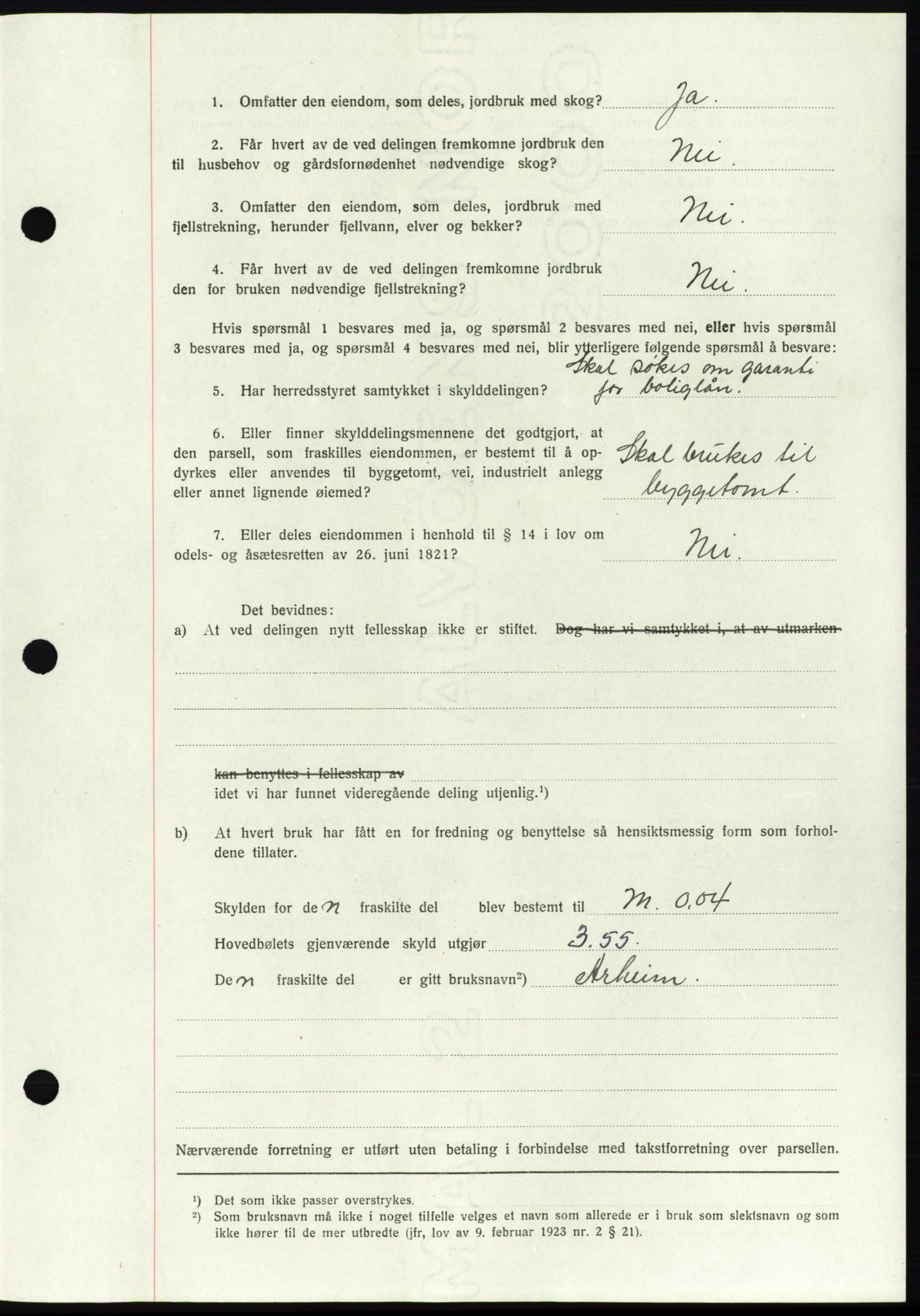Namdal sorenskriveri, SAT/A-4133/1/2/2C: Pantebok nr. -, 1941-1942, Dagboknr: 1591/1941