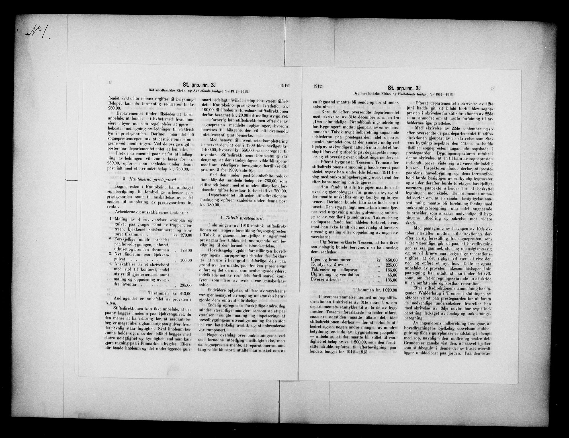 Kirke- og undervisningsdepartementet, Kontoret  for kirke og geistlighet A, AV/RA-S-1007/A/Aa/L0307: Referatprotokoll bd. 1. Ref.nr. 1-140, 1912