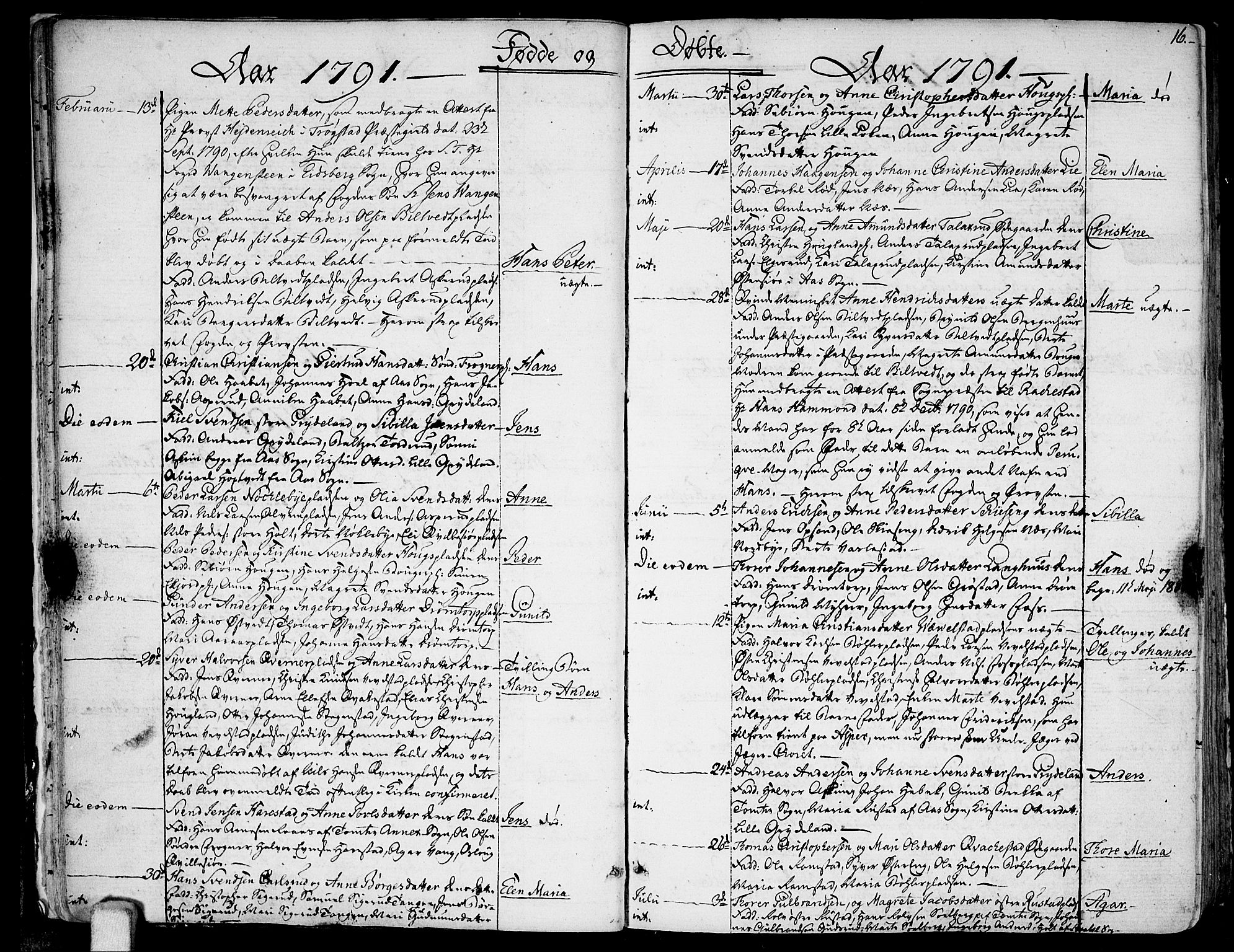 Kråkstad prestekontor Kirkebøker, AV/SAO-A-10125a/F/Fa/L0002: Ministerialbok nr. I 2, 1786-1814, s. 16
