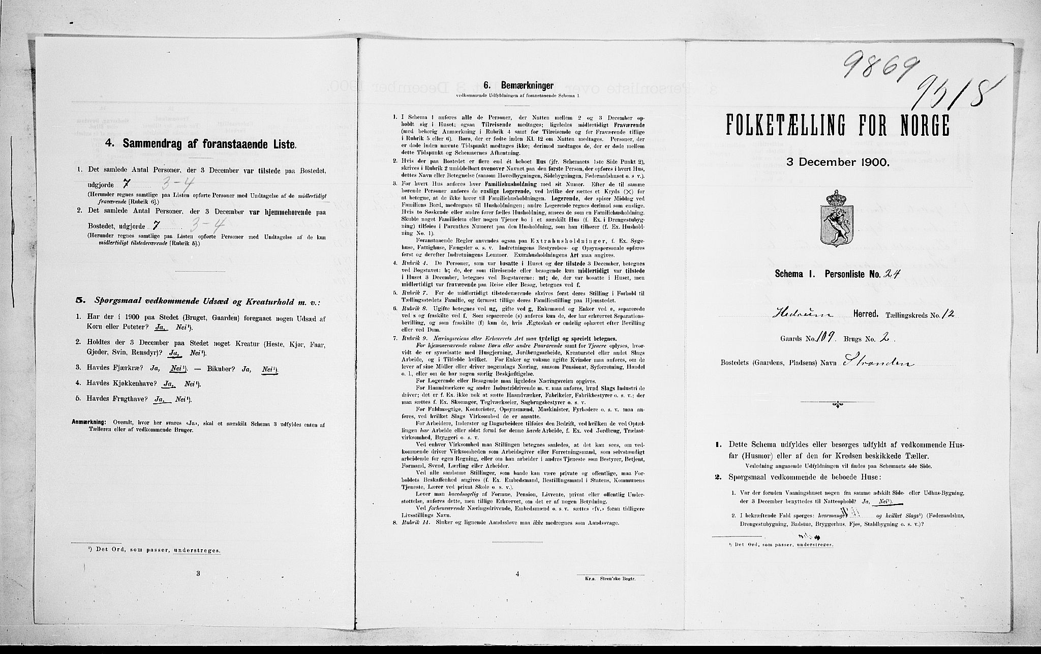 RA, Folketelling 1900 for 0727 Hedrum herred, 1900, s. 88