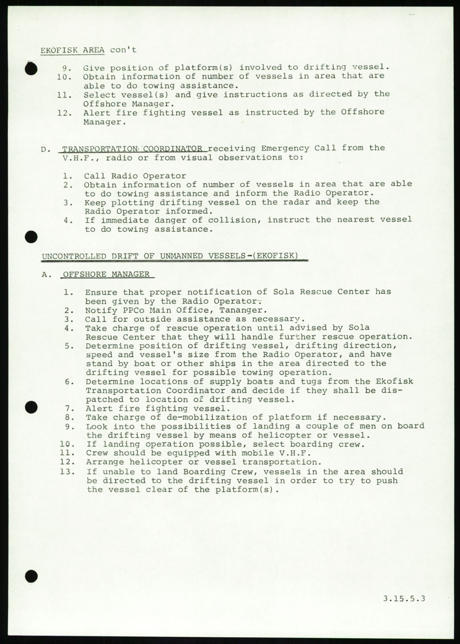Justisdepartementet, Granskningskommisjonen ved Alexander Kielland-ulykken 27.3.1980, AV/RA-S-1165/D/L0016: O Beredskapsplaner (Doku.liste + O1-O3 av 3), 1980-1981, s. 250
