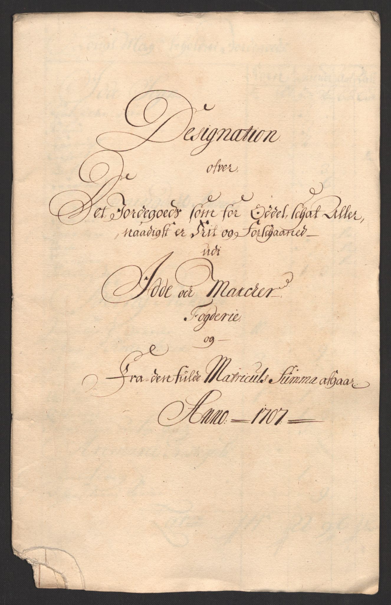 Rentekammeret inntil 1814, Reviderte regnskaper, Fogderegnskap, AV/RA-EA-4092/R01/L0018: Fogderegnskap Idd og Marker, 1707-1709, s. 100