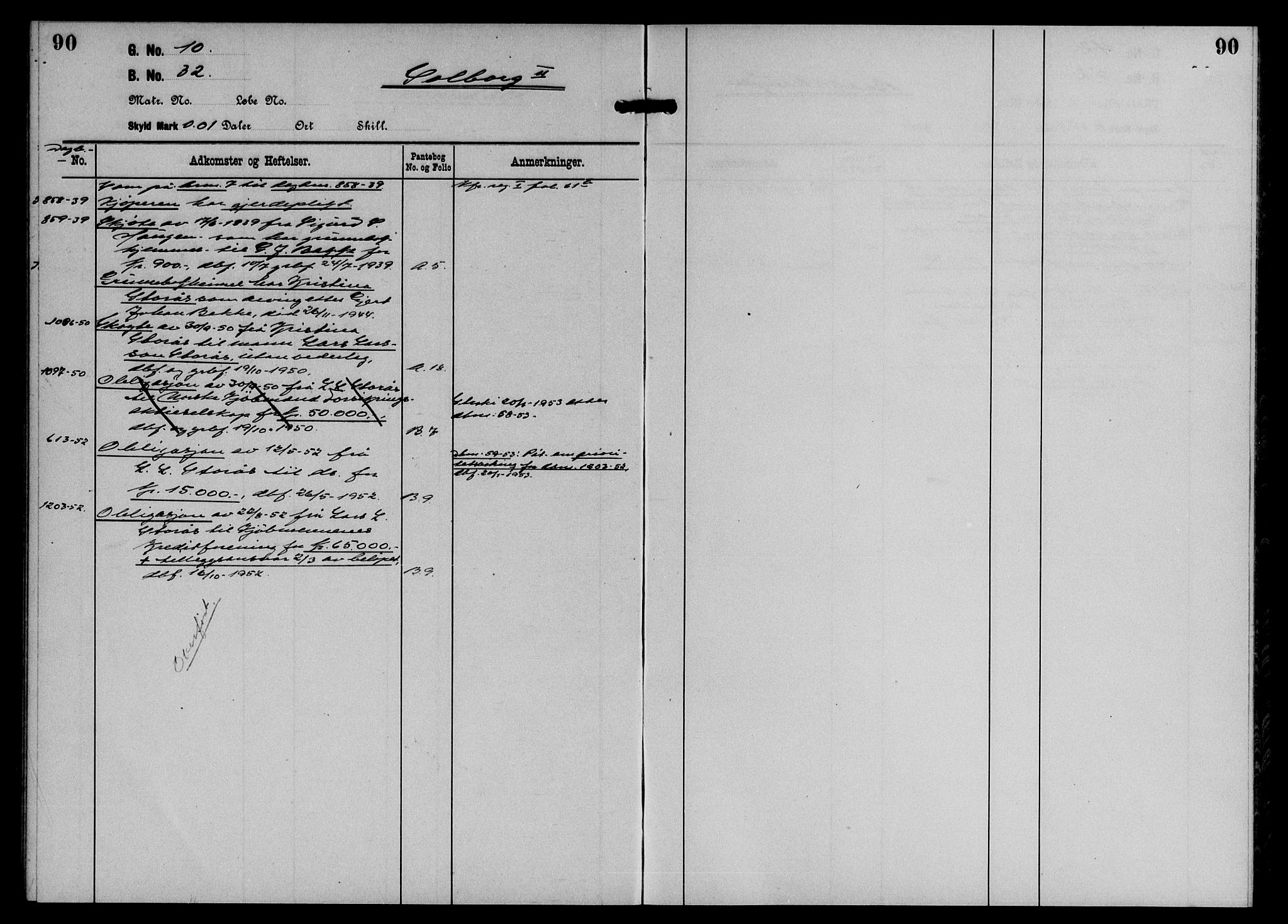 Hardanger og Voss sorenskriveri, AV/SAB-A-2501/2/2A/2Aa/L0030: Panteregister nr. II.A.a.30, 1800-1940, s. 90