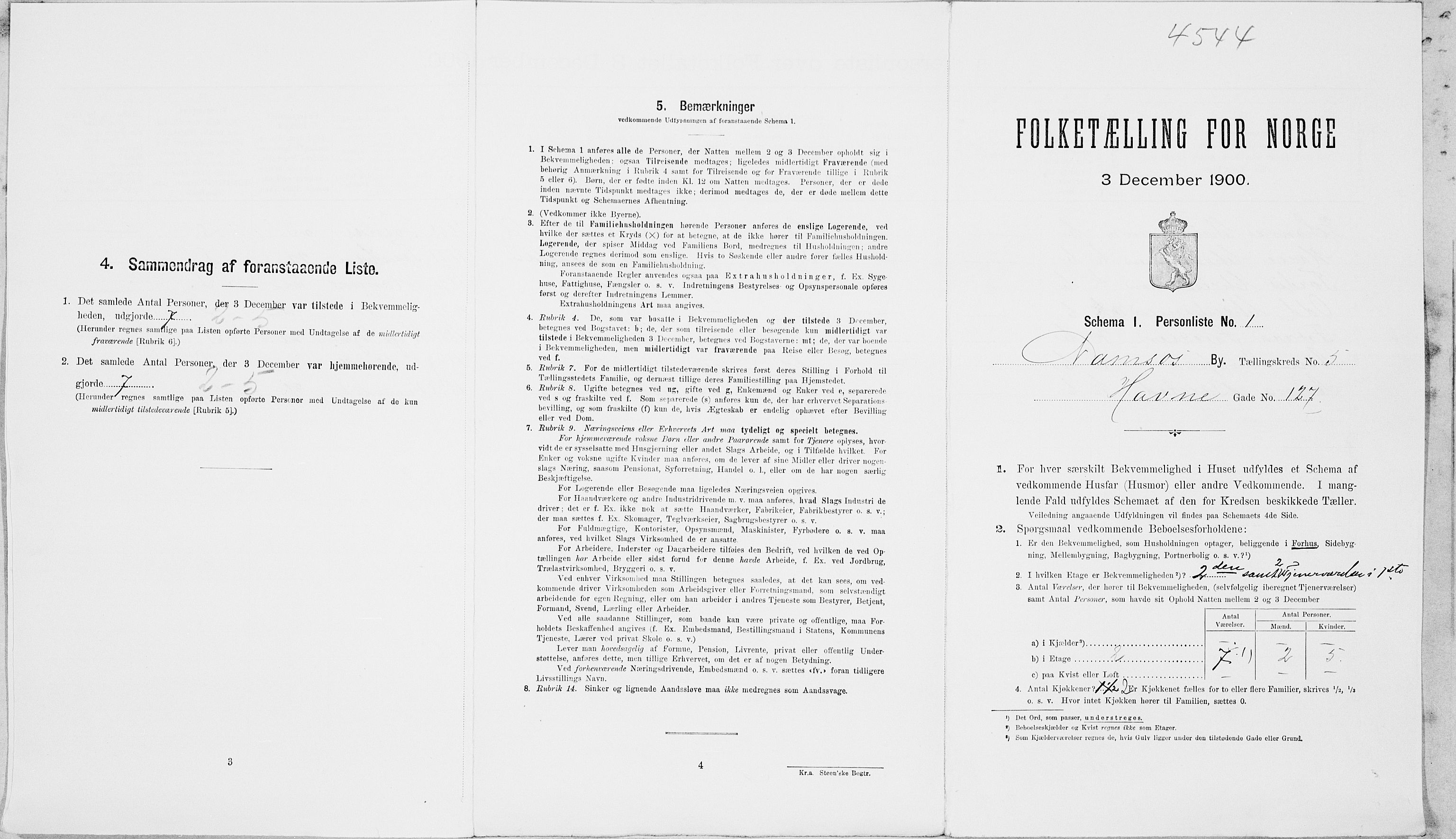 SAT, Folketelling 1900 for 1703 Namsos ladested, 1900, s. 1049
