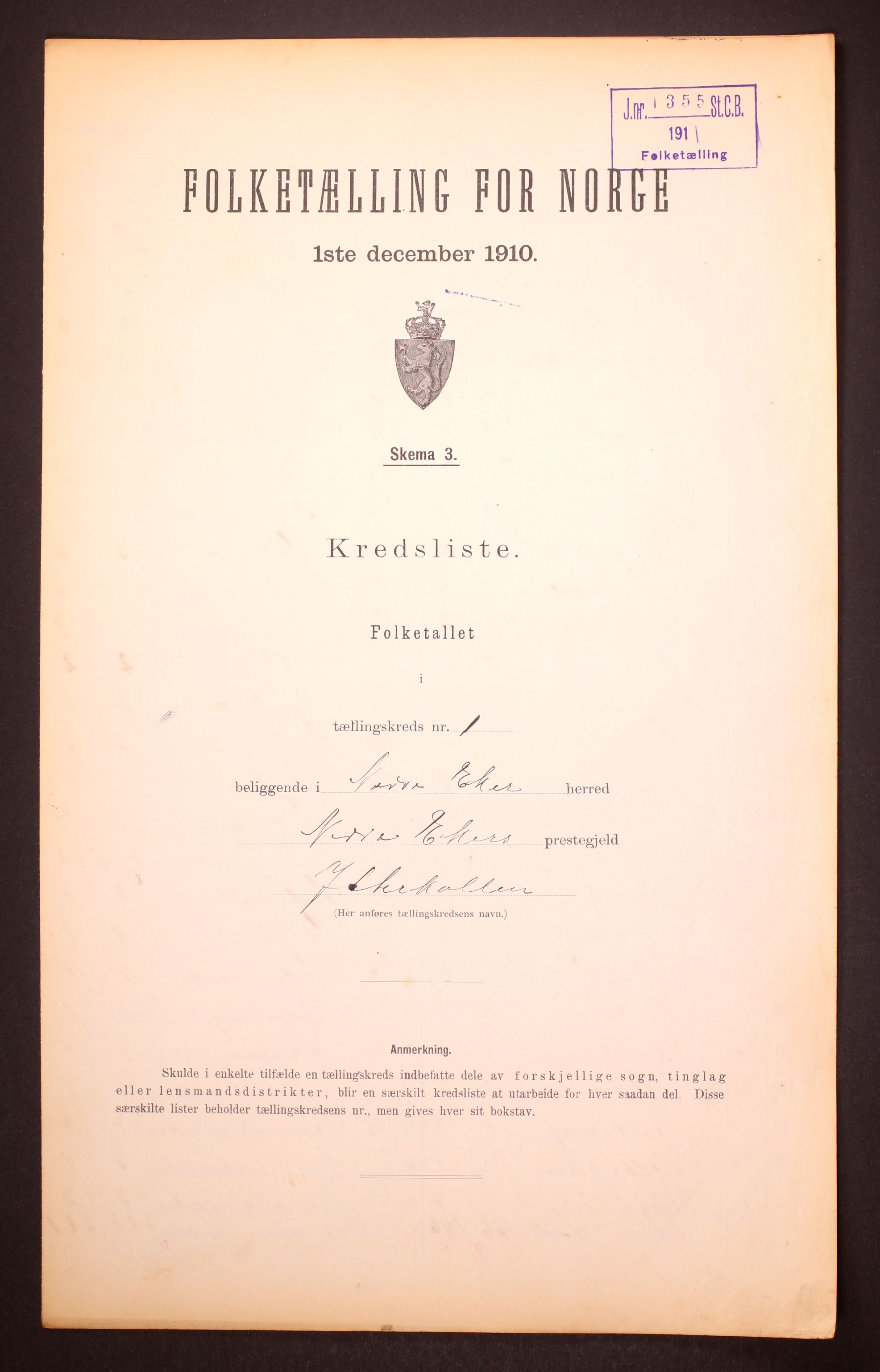 RA, Folketelling 1910 for 0625 Nedre Eiker herred, 1910, s. 4