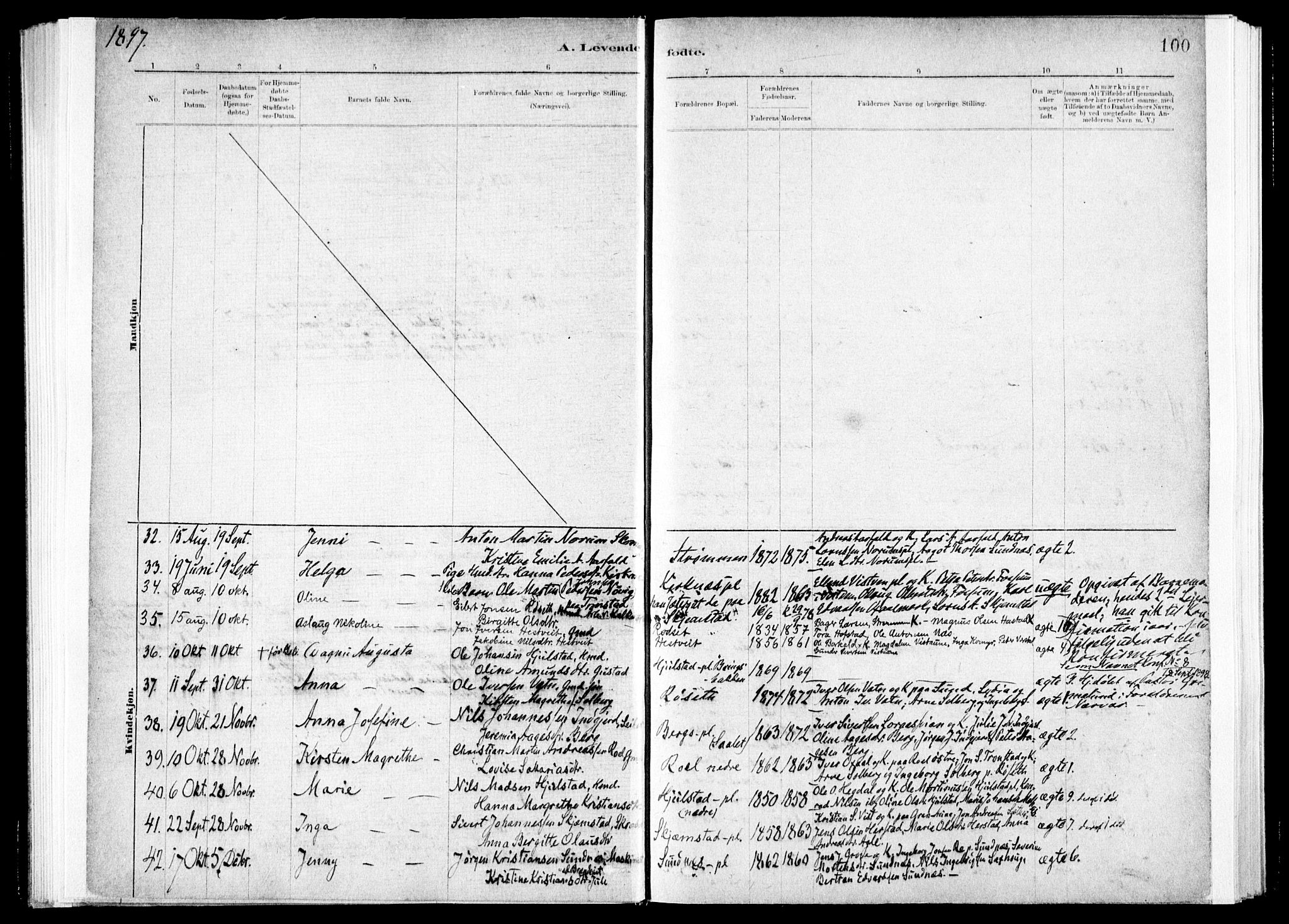 Ministerialprotokoller, klokkerbøker og fødselsregistre - Nord-Trøndelag, SAT/A-1458/730/L0285: Ministerialbok nr. 730A10, 1879-1914, s. 100