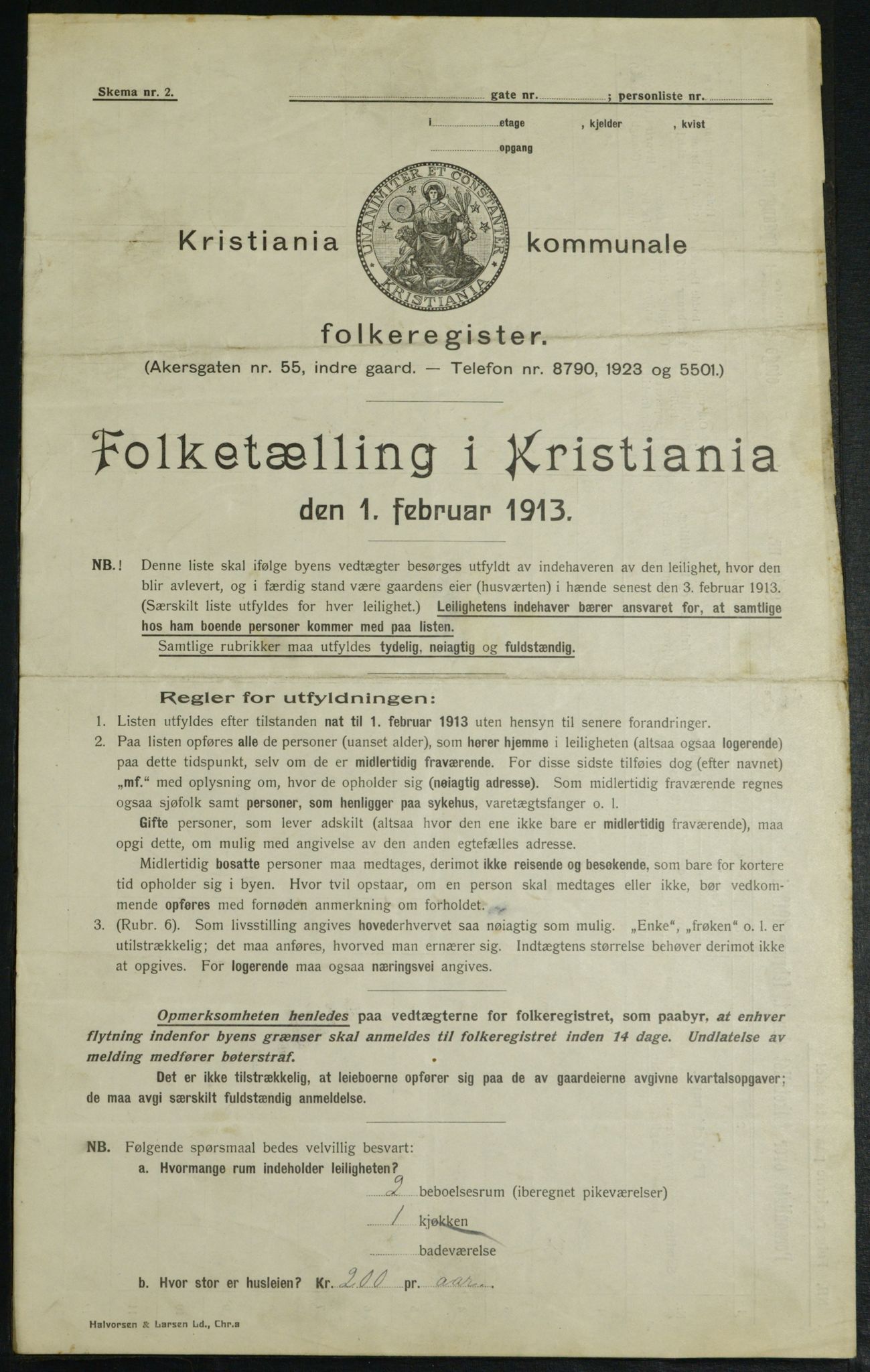 OBA, Kommunal folketelling 1.2.1913 for Kristiania, 1913, s. 128502