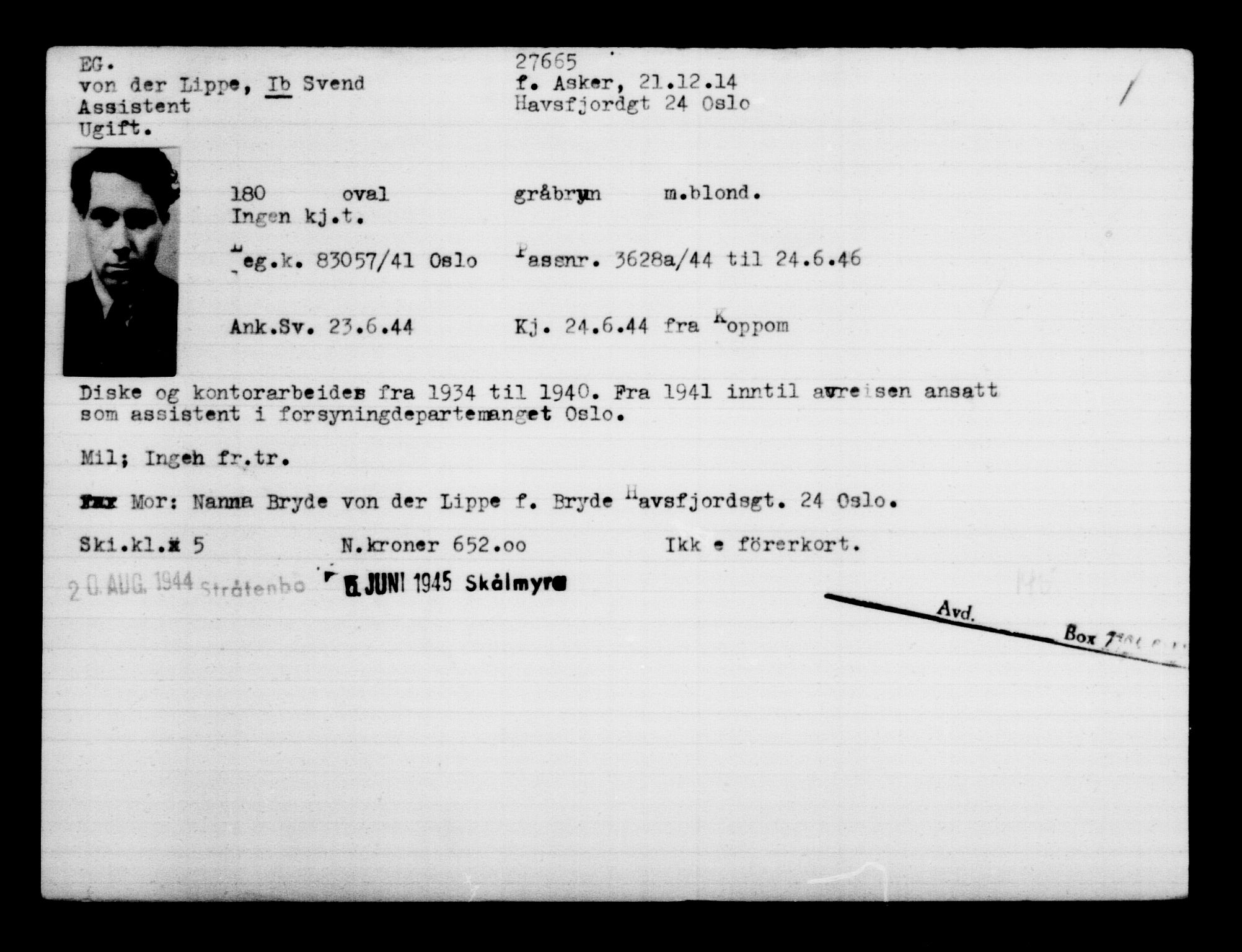 Den Kgl. Norske Legasjons Flyktningskontor, AV/RA-S-6753/V/Va/L0011: Kjesäterkartoteket.  Flyktningenr. 25300-28349, 1940-1945, s. 2517