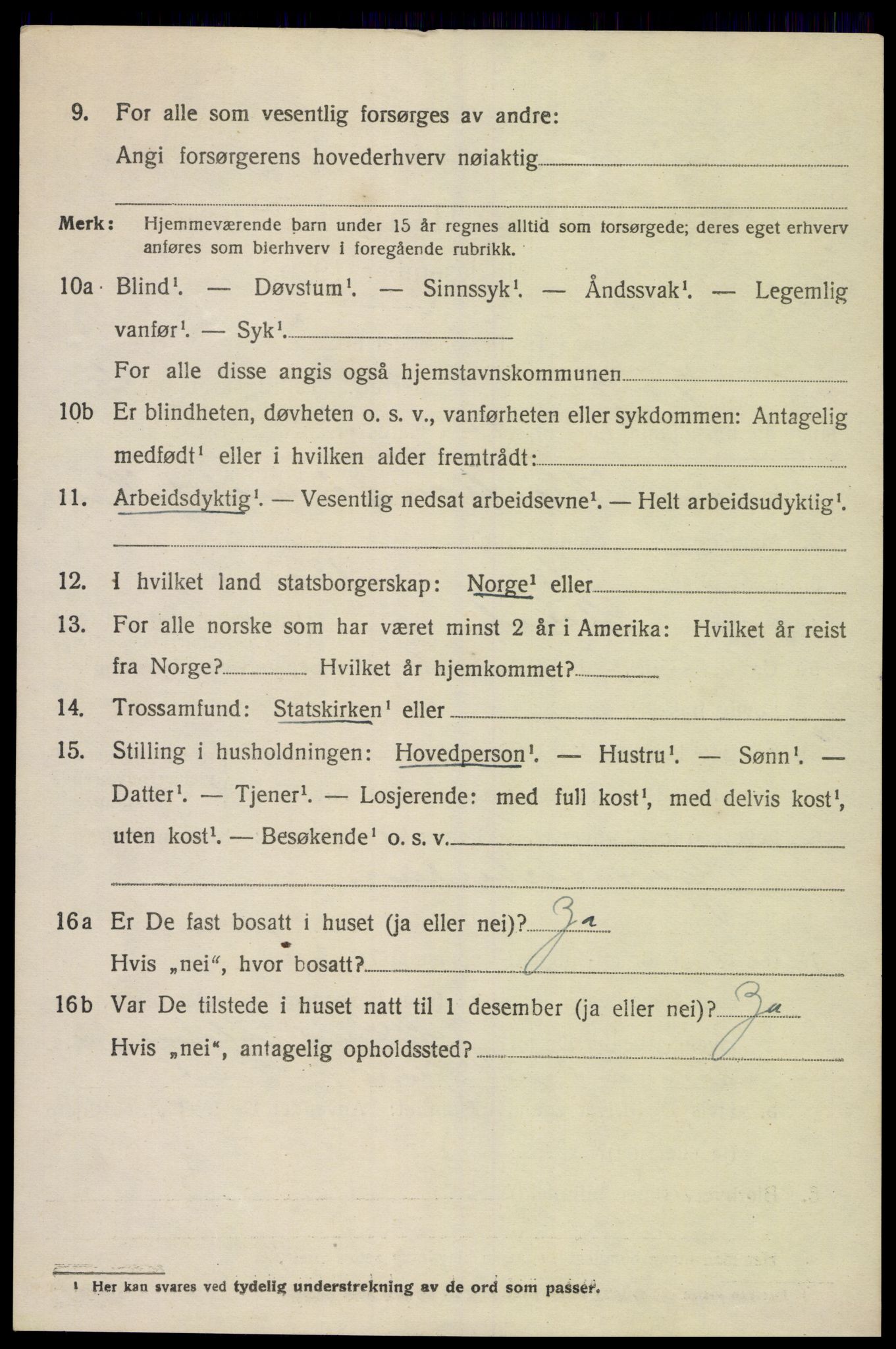 SAK, Folketelling 1920 for 1013 Tveit herred, 1920, s. 3159
