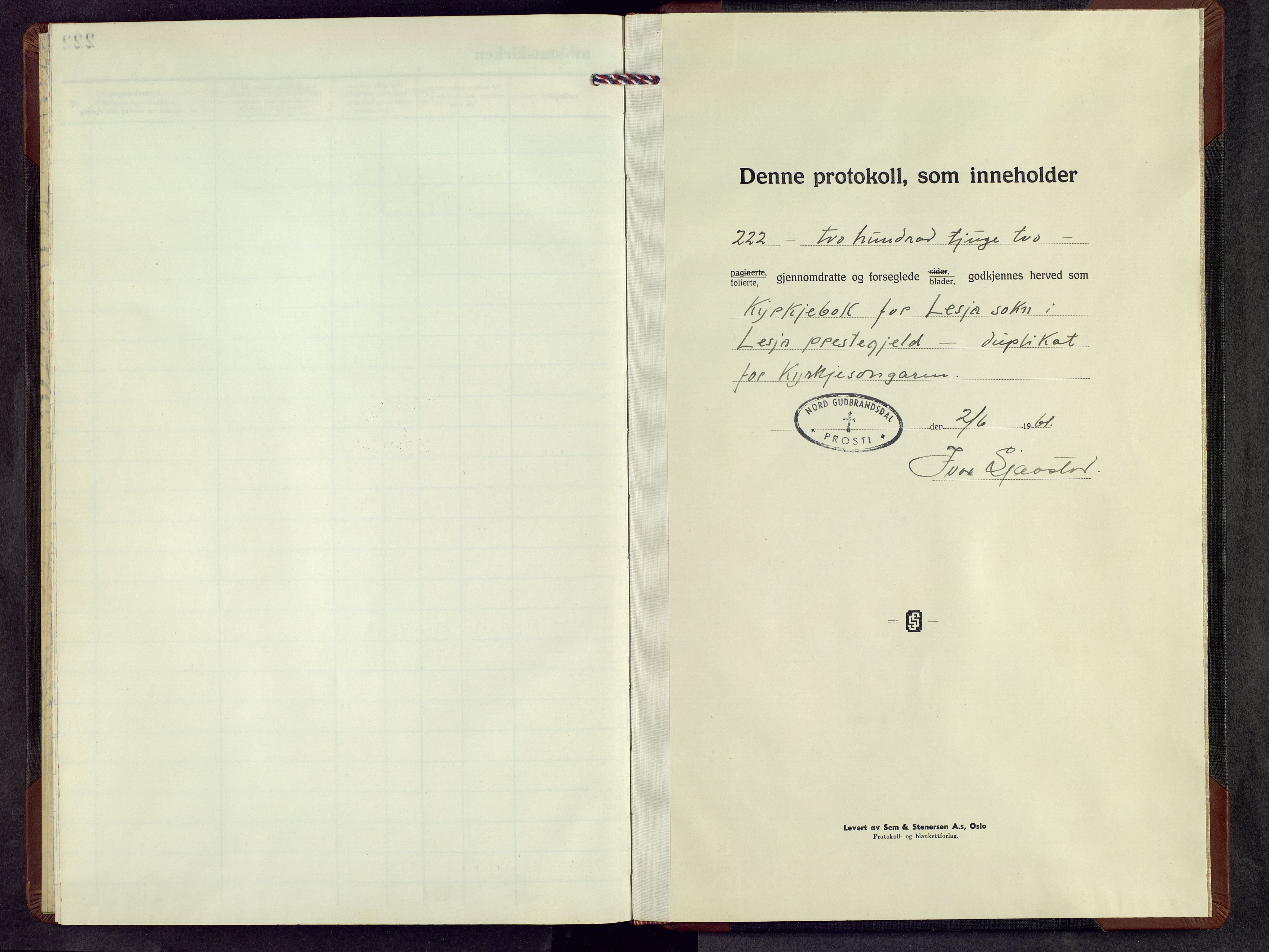 Lesja prestekontor, AV/SAH-PREST-068/H/Ha/Hab/L0013: Klokkerbok nr. 13, 1961-1970