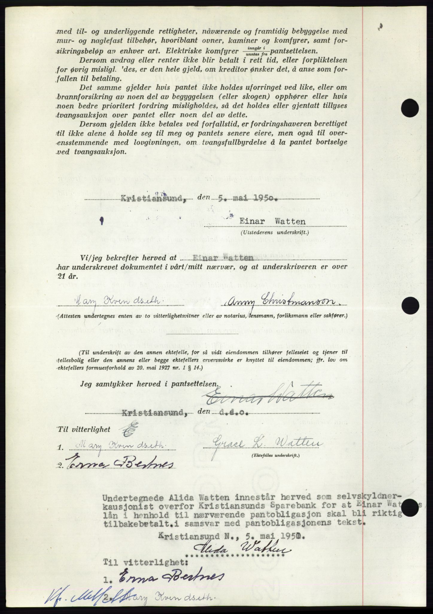 Nordmøre sorenskriveri, AV/SAT-A-4132/1/2/2Ca: Pantebok nr. B104, 1950-1950, Dagboknr: 1637/1950